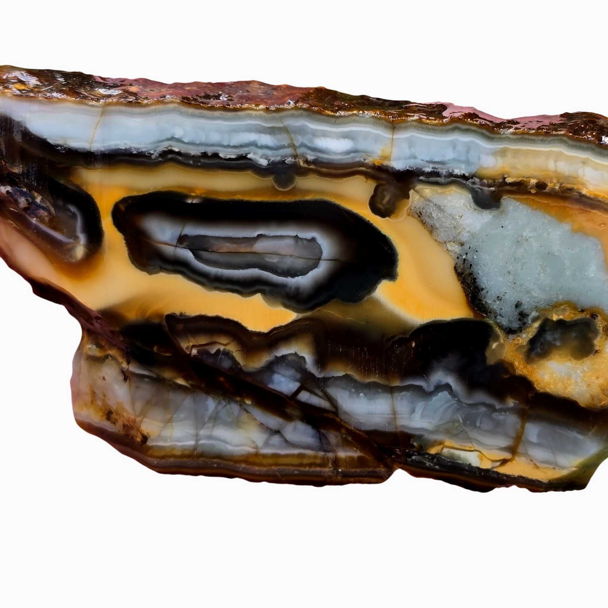 Tahoma Agate Slab - Blue Agate with Creamy Sunset Jasper and Unique Features