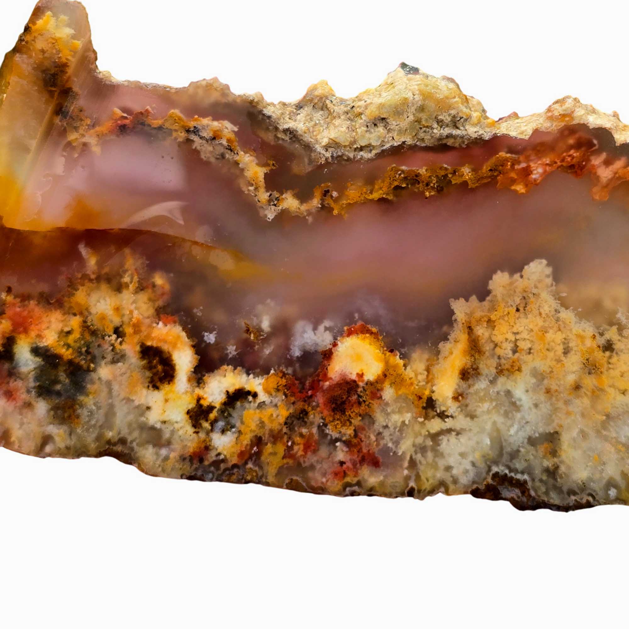 Regency Rose Plume Agate Slab - Old Stock Transparent Agate with Plume Pattern