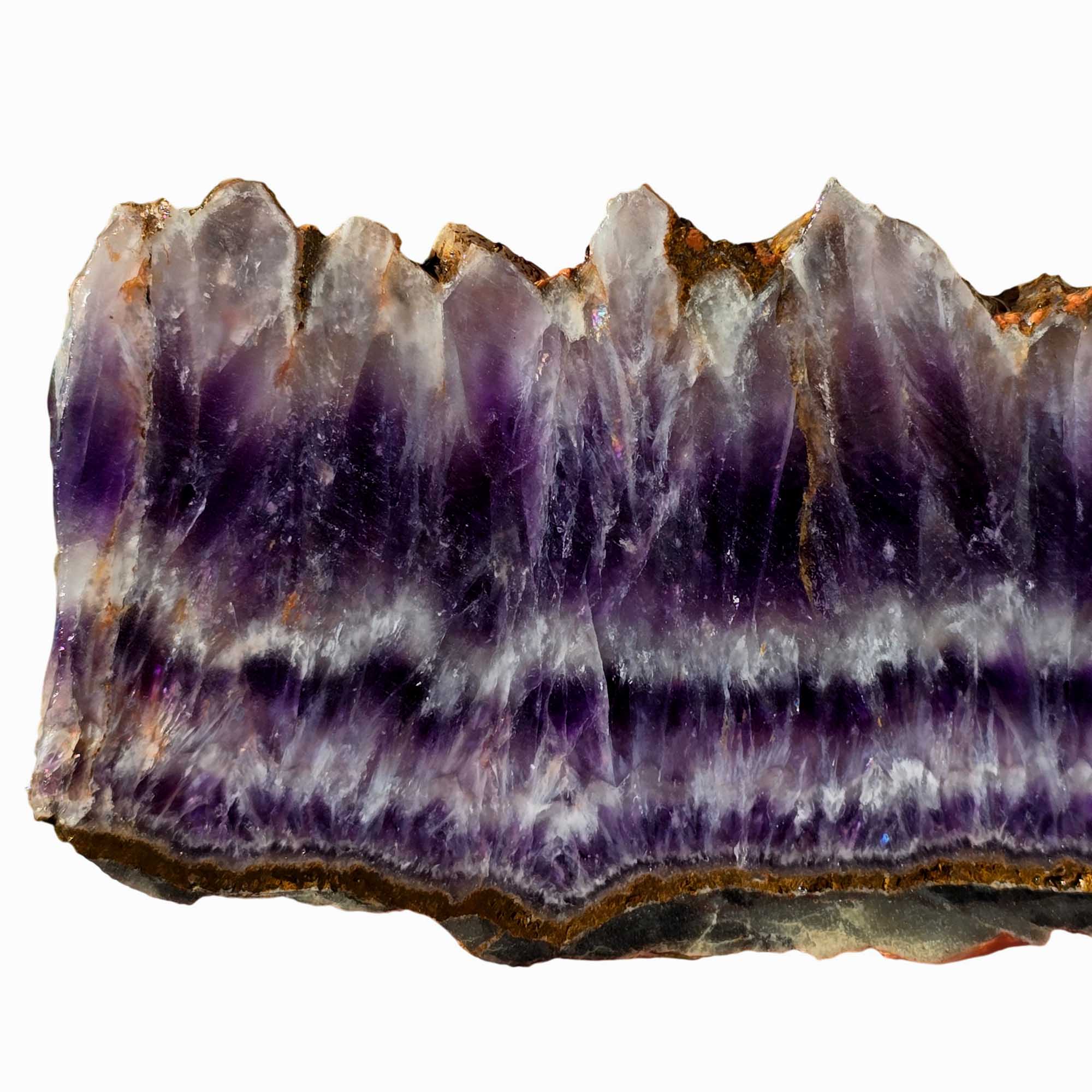 Moroccan Amethyst Lace Agate Slab Crystal Lace Formation and Agate Contrast