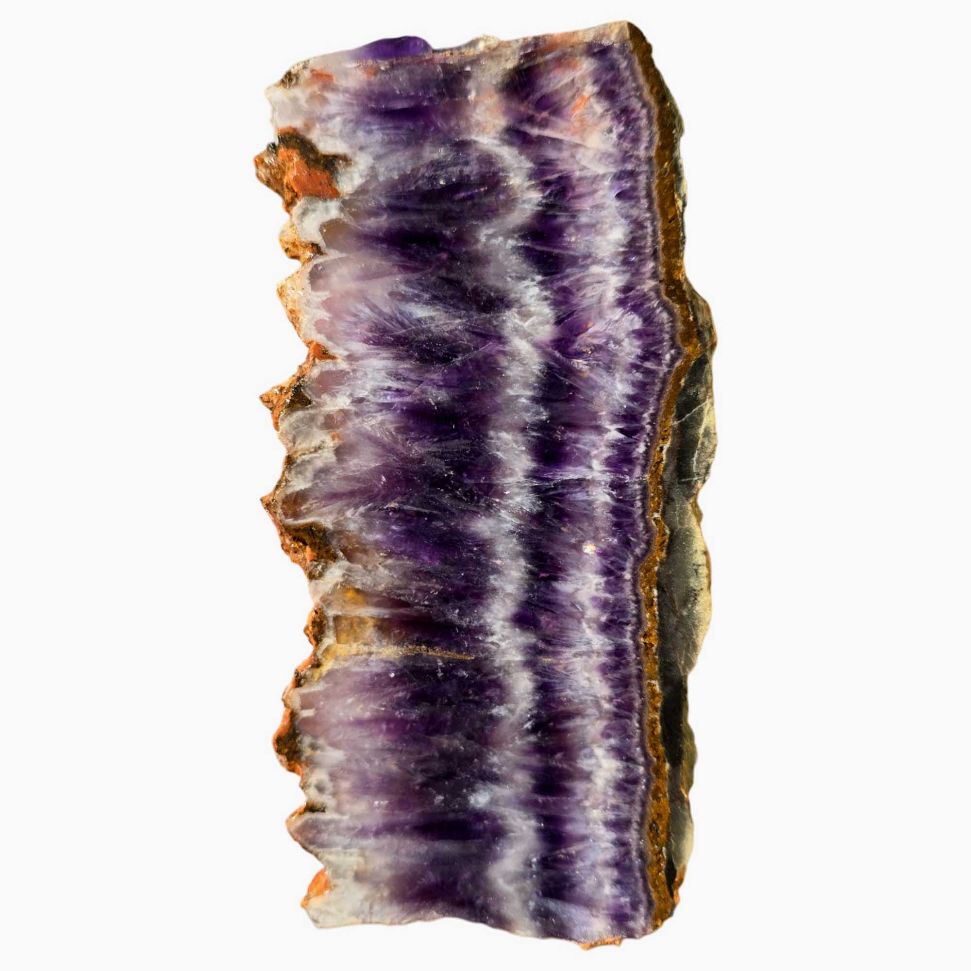 Moroccan Amethyst Lace Agate Slab Crystal Lace Formation and Agate Contrast