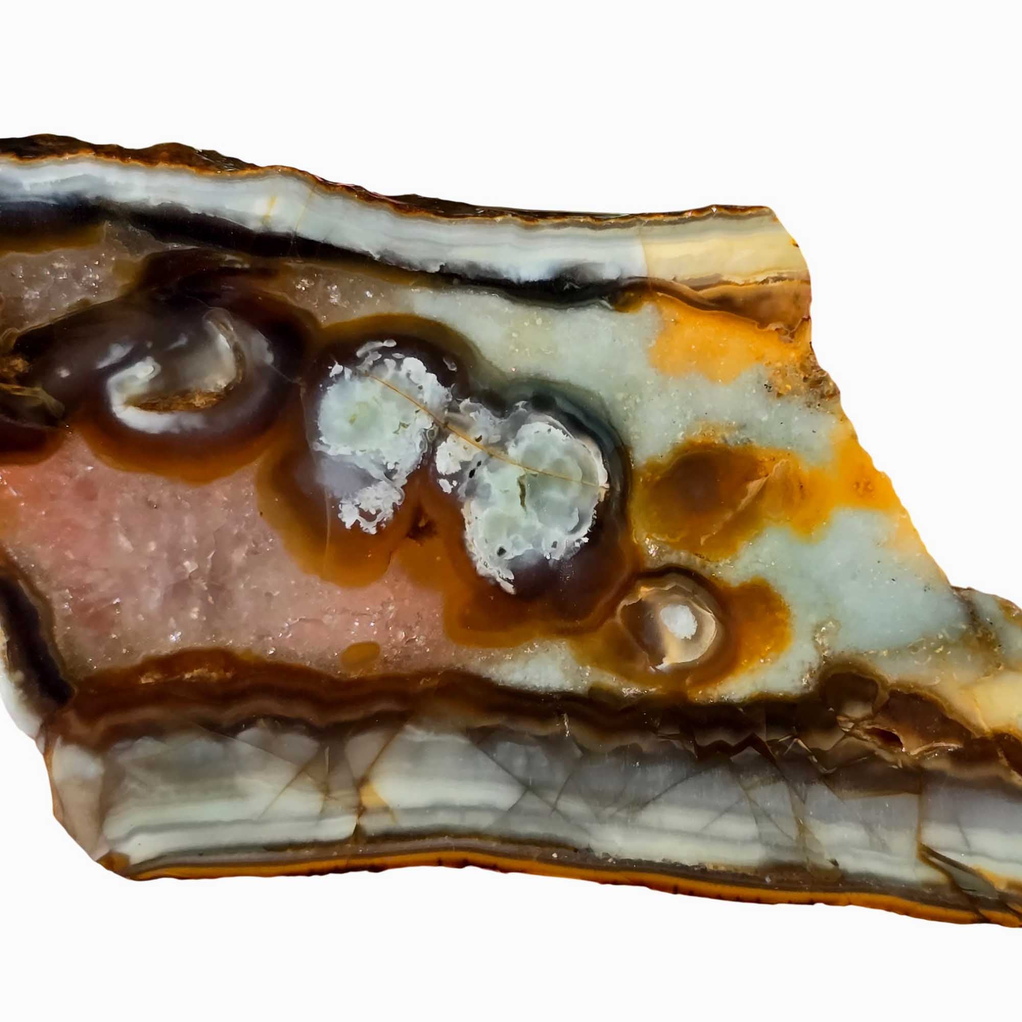Tahoma Agate Slab Rare Old Stock Seam Agate with Quartz Pseudopoints