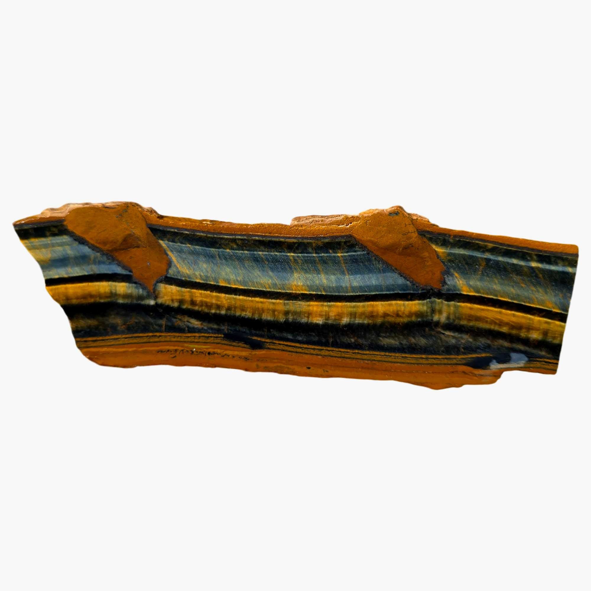 Hawkeye Tiger Eye Slab – Blue Chatoyant Flash with Golden Band Contrast