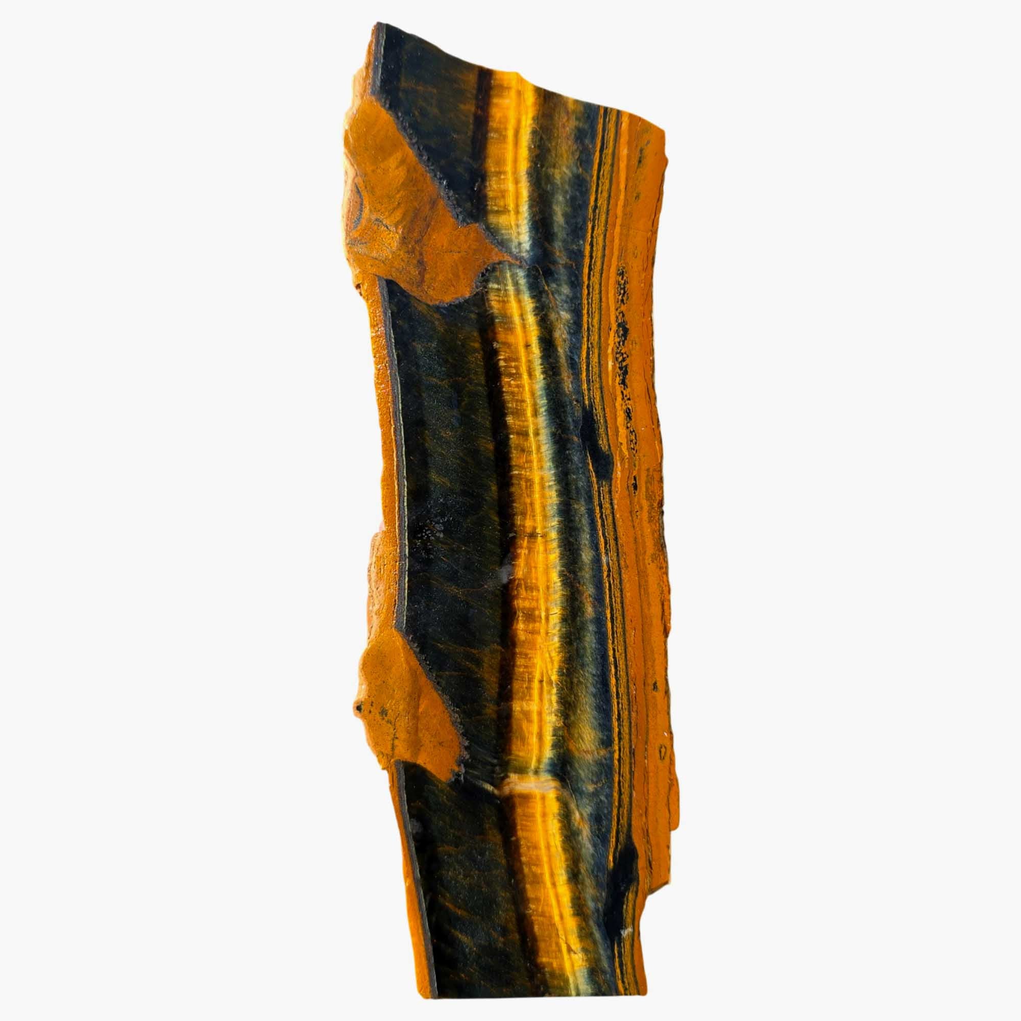Hawkeye Tiger Eye Slab – Blue Chatoyant Flash with Golden Band Contrast