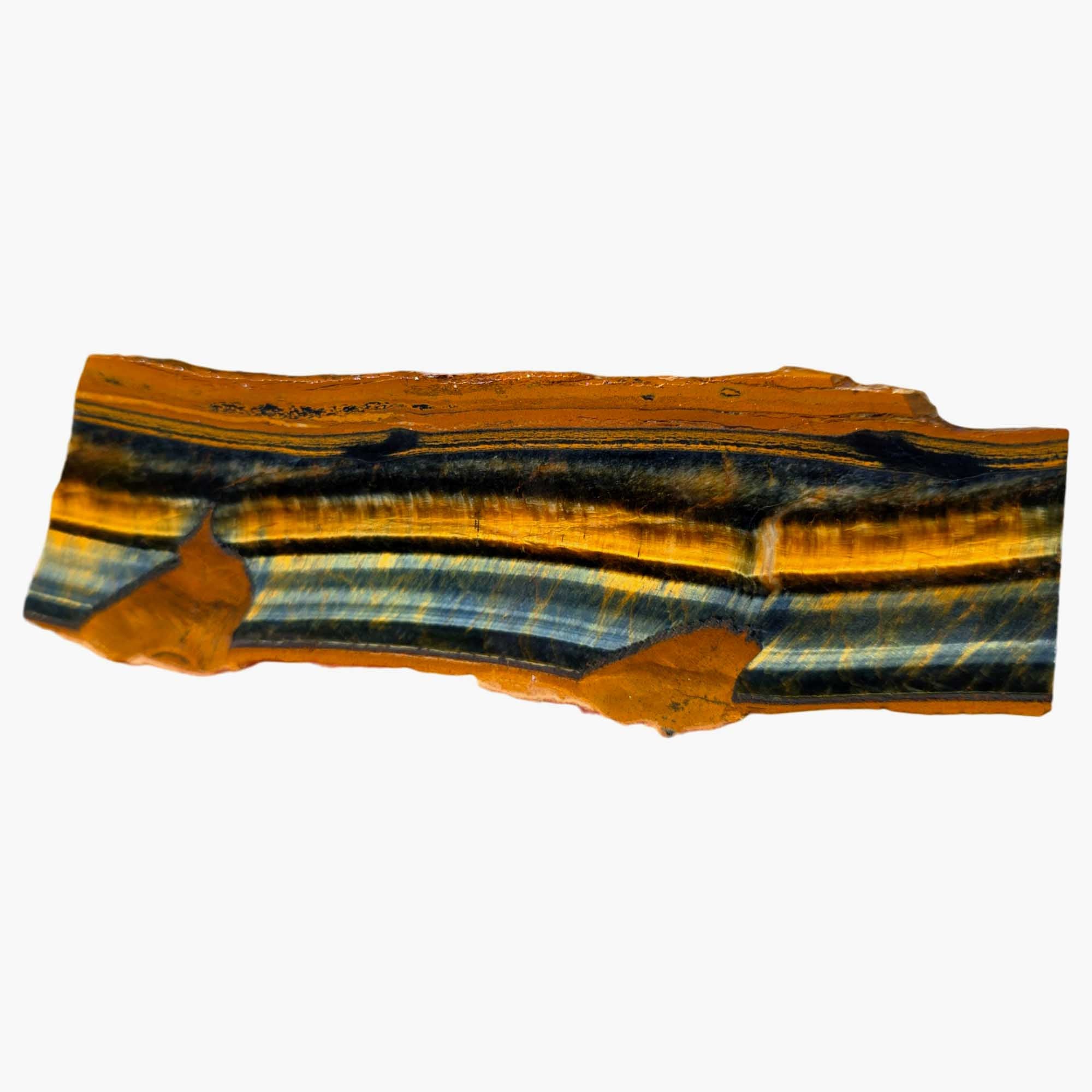 Hawkeye Tiger Eye Slab – Blue Chatoyant Flash with Golden Band Contrast