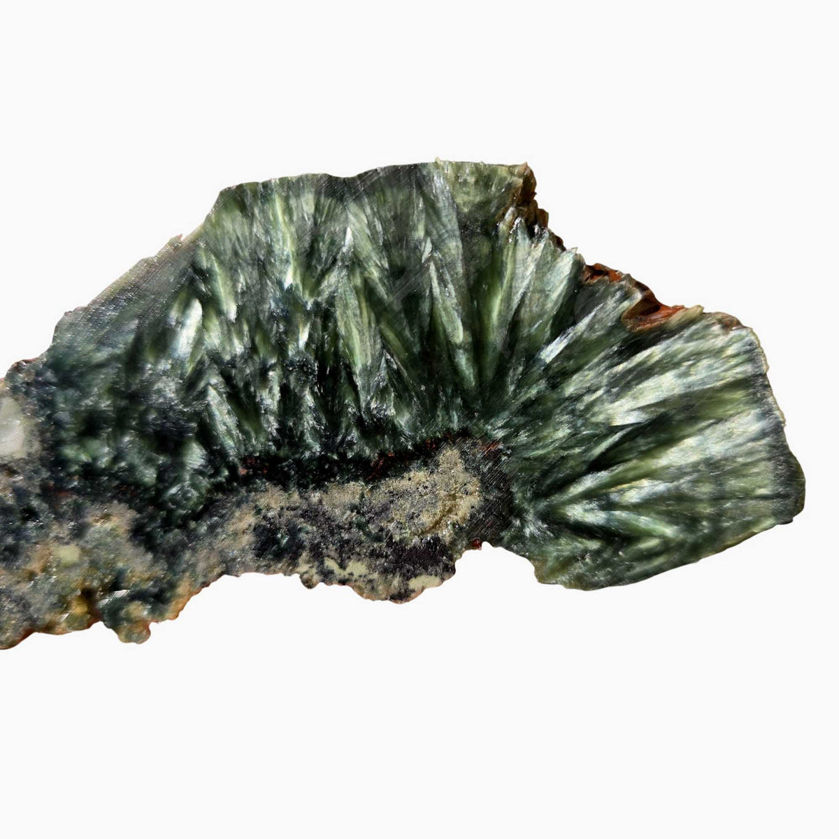 Seraphinit Seraphinite Slab – Feathery Green Chatoyant Chlorite from Siberia