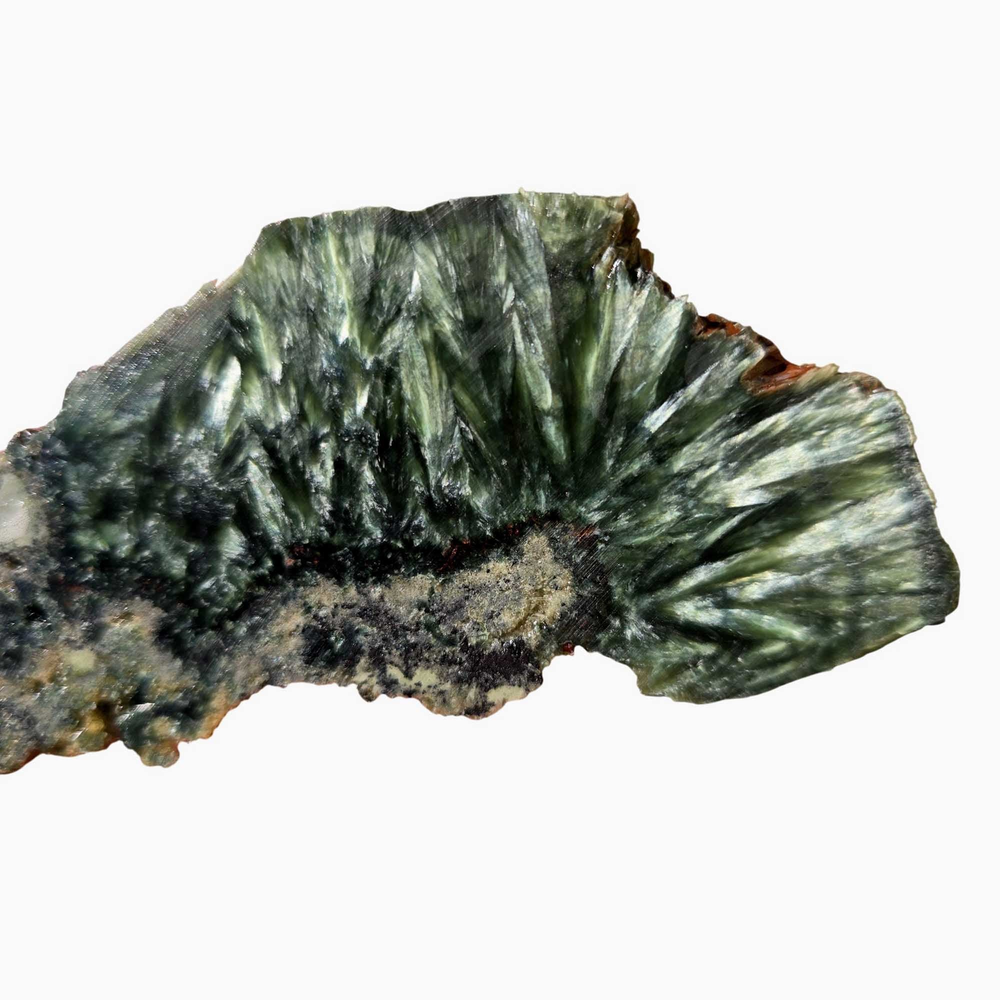 Seraphinite Slab – Feathery Green Chatoyant Chlorite from Siberia