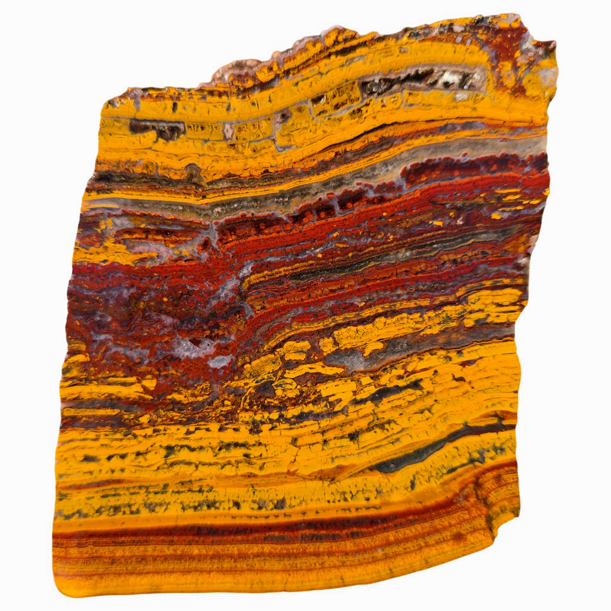 Apple Valley Jasper Slab – Bright Red Gold Paint Stroke – Sahara 92mm