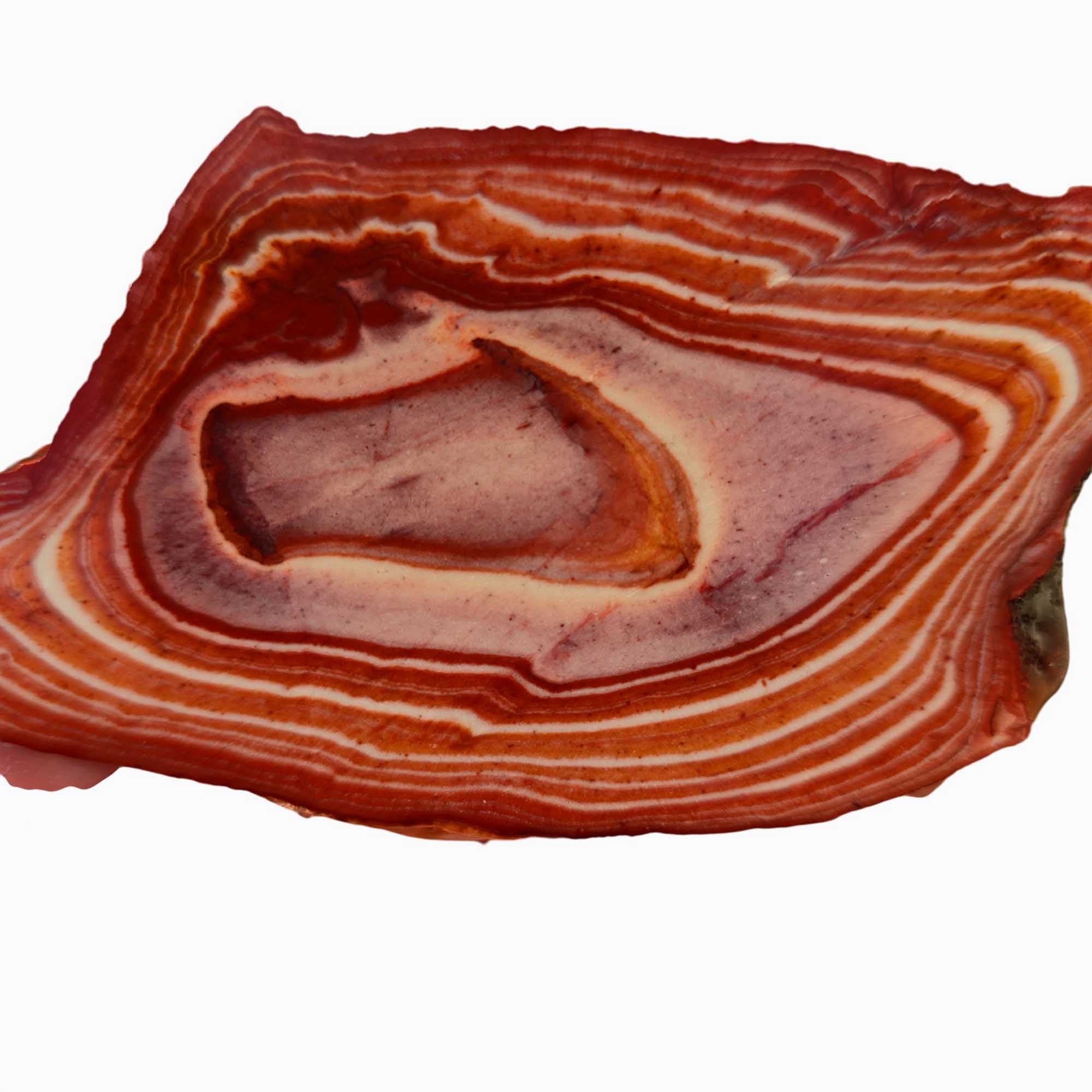 Wonderstone Slab – Bright Red Bullseye Pattern – Classic Wavy Formation