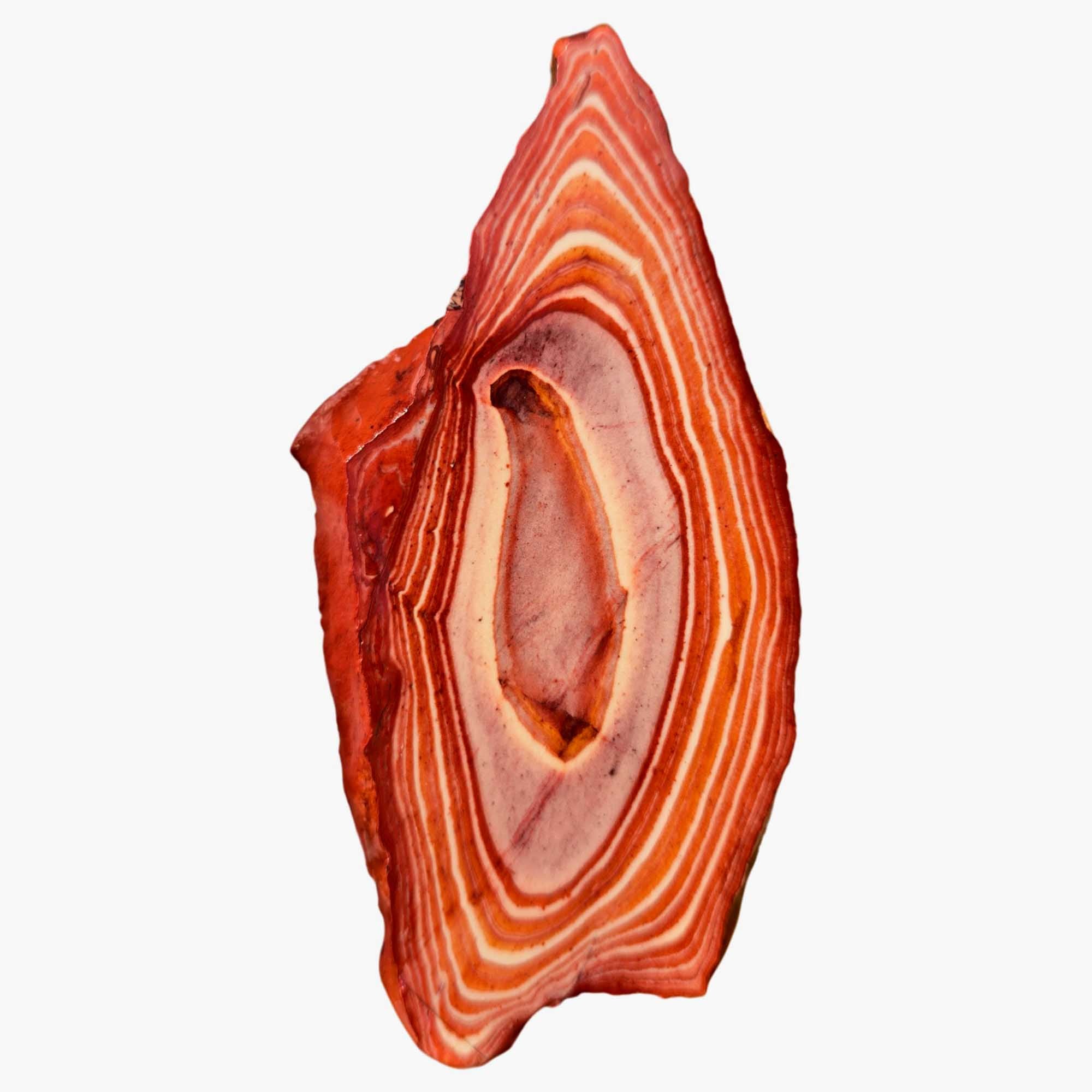 Wonderstone Slab – Bright Red Bullseye Pattern – Classic Wavy Formation