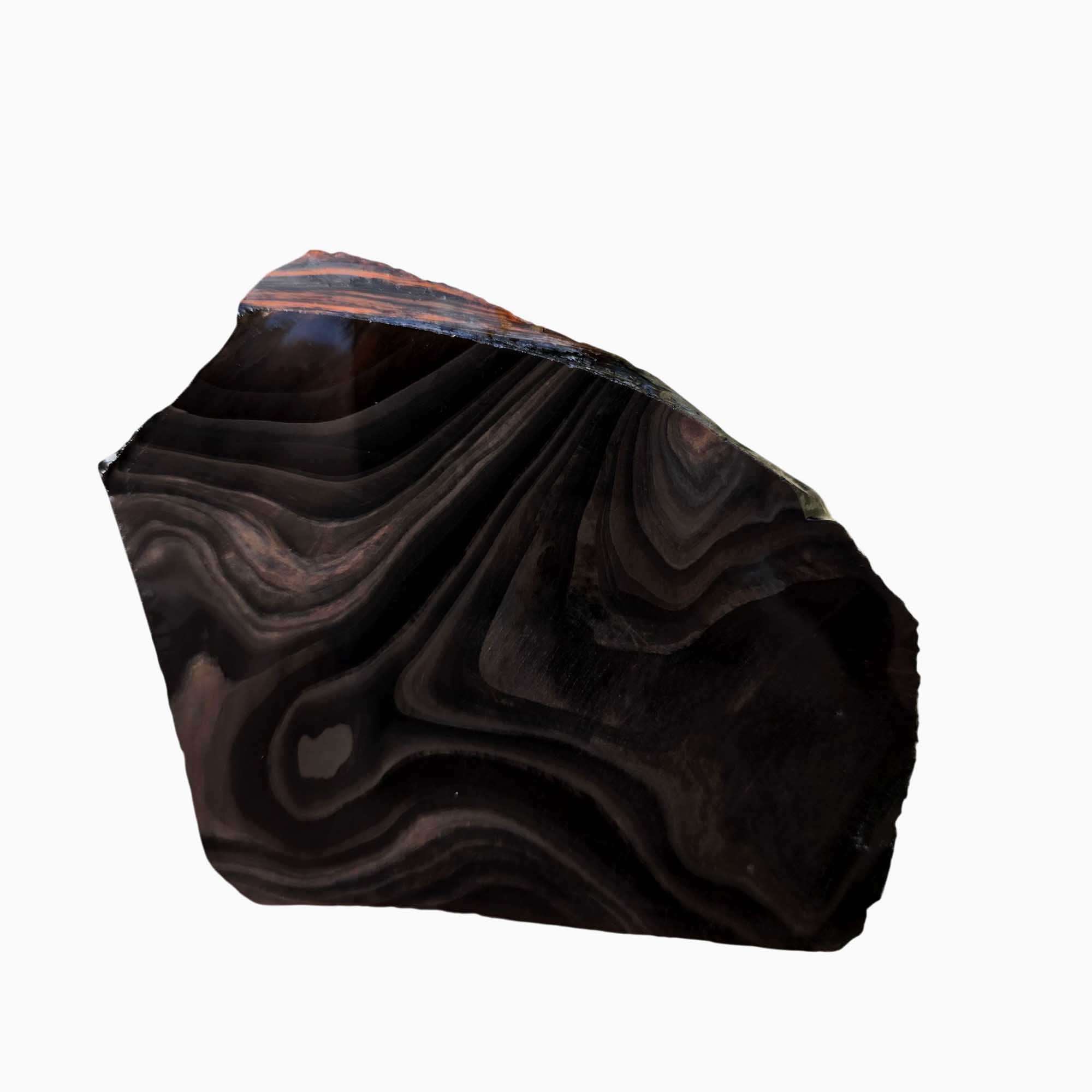 Tri-Flow Obsidian Slab – Midnight Lace Magnetite – Glass Butte Oregon