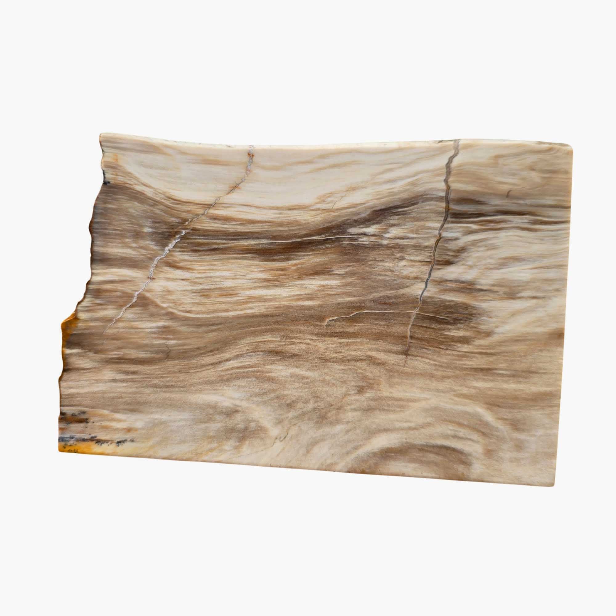 Mystery Petrified Wood Slab – Wispy White Caramel Agate Lightning #3661-1