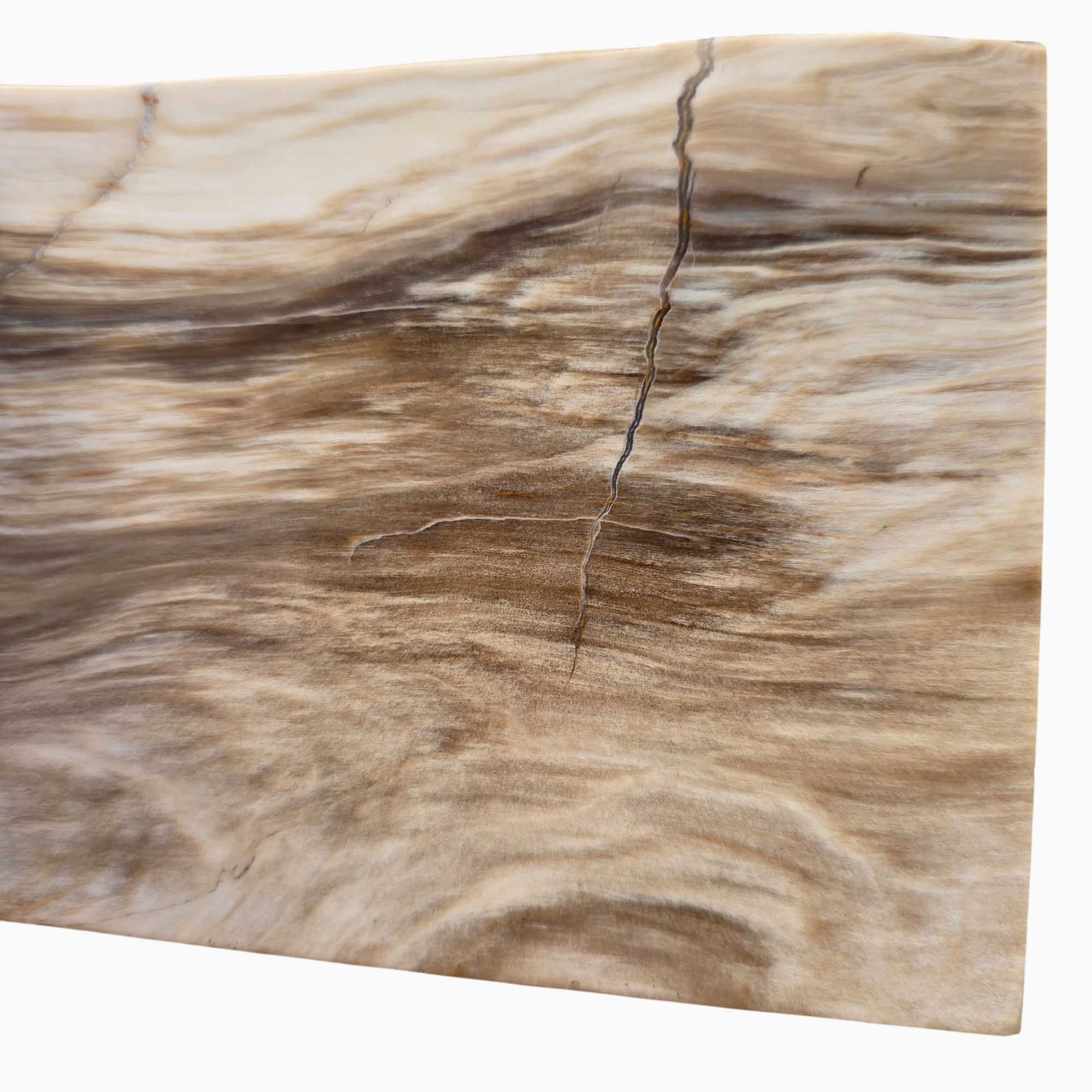 Mystery Petrified Wood Slab – Wispy White Caramel Agate Lightning #3661-2