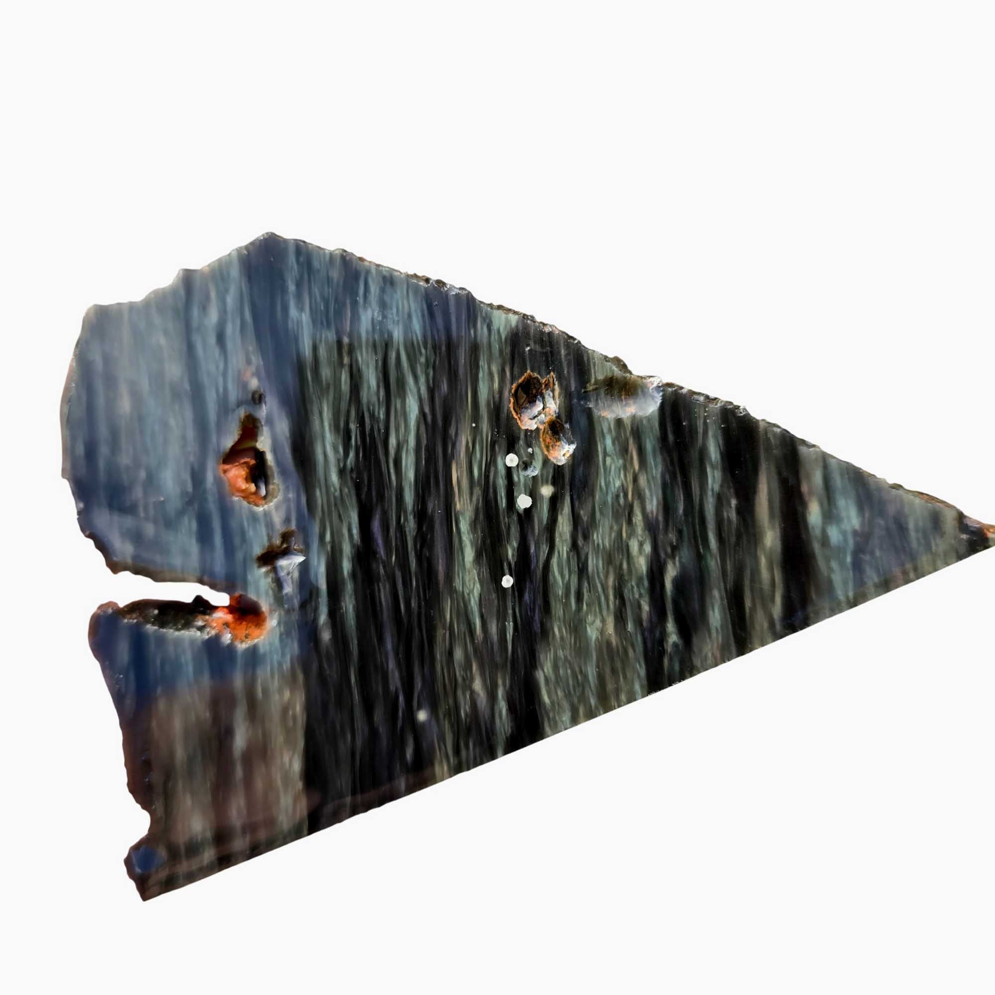 Mexican Velvet Obsidian Slab – Dark Velvety Patterns Green Flash #3662-Photo1