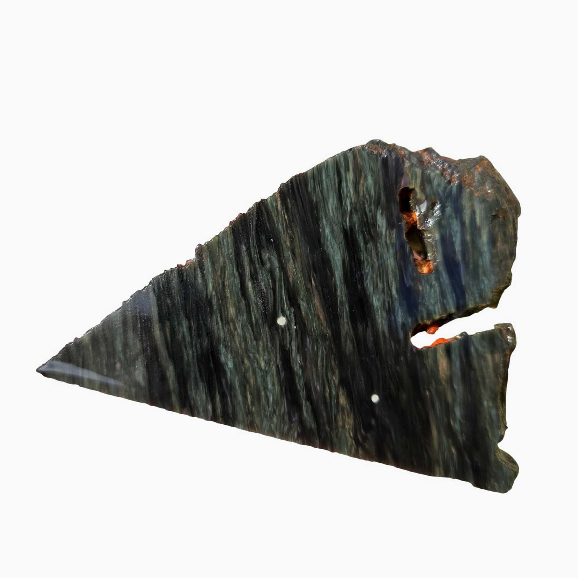Mexican Velvet Obsidian Slab – Dark Velvety Patterns Green Flash #3662-Photo4