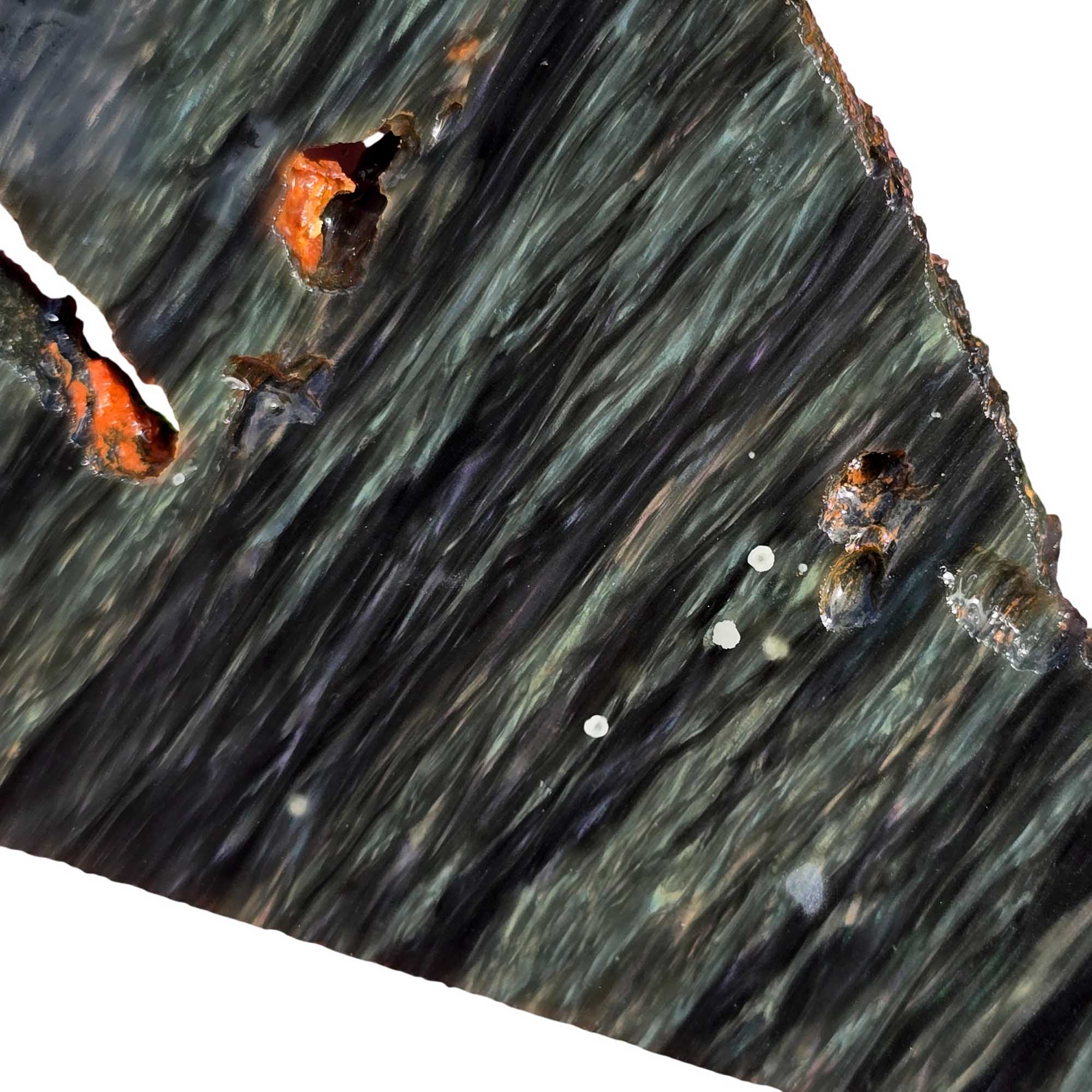 Mexican Velvet Obsidian Slab – Dark Velvety Patterns Green Flash #3662-Photo5