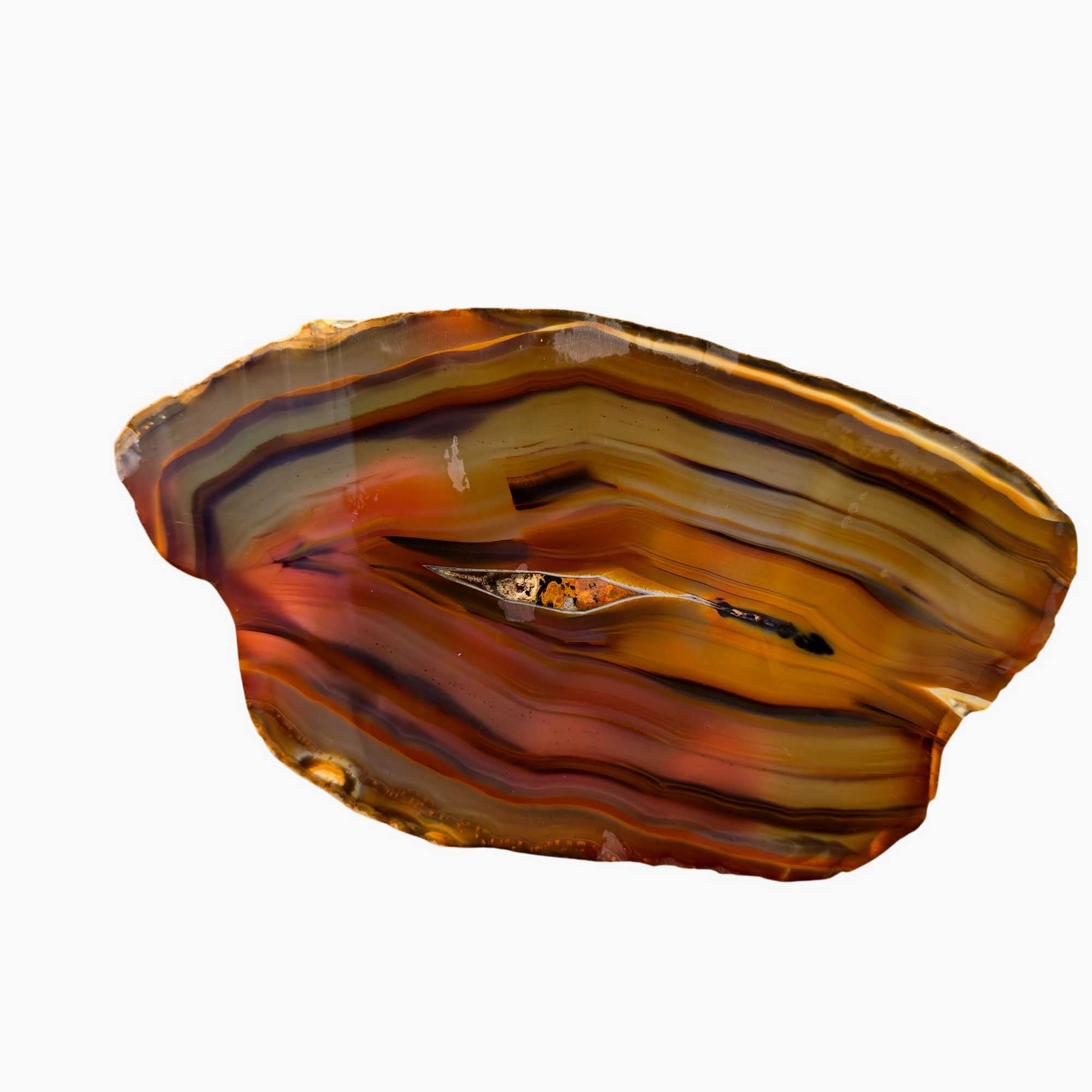 Brazilian Agate Slab – Transparent Piranha Colors Red Orange Backlit #3663-Photo3