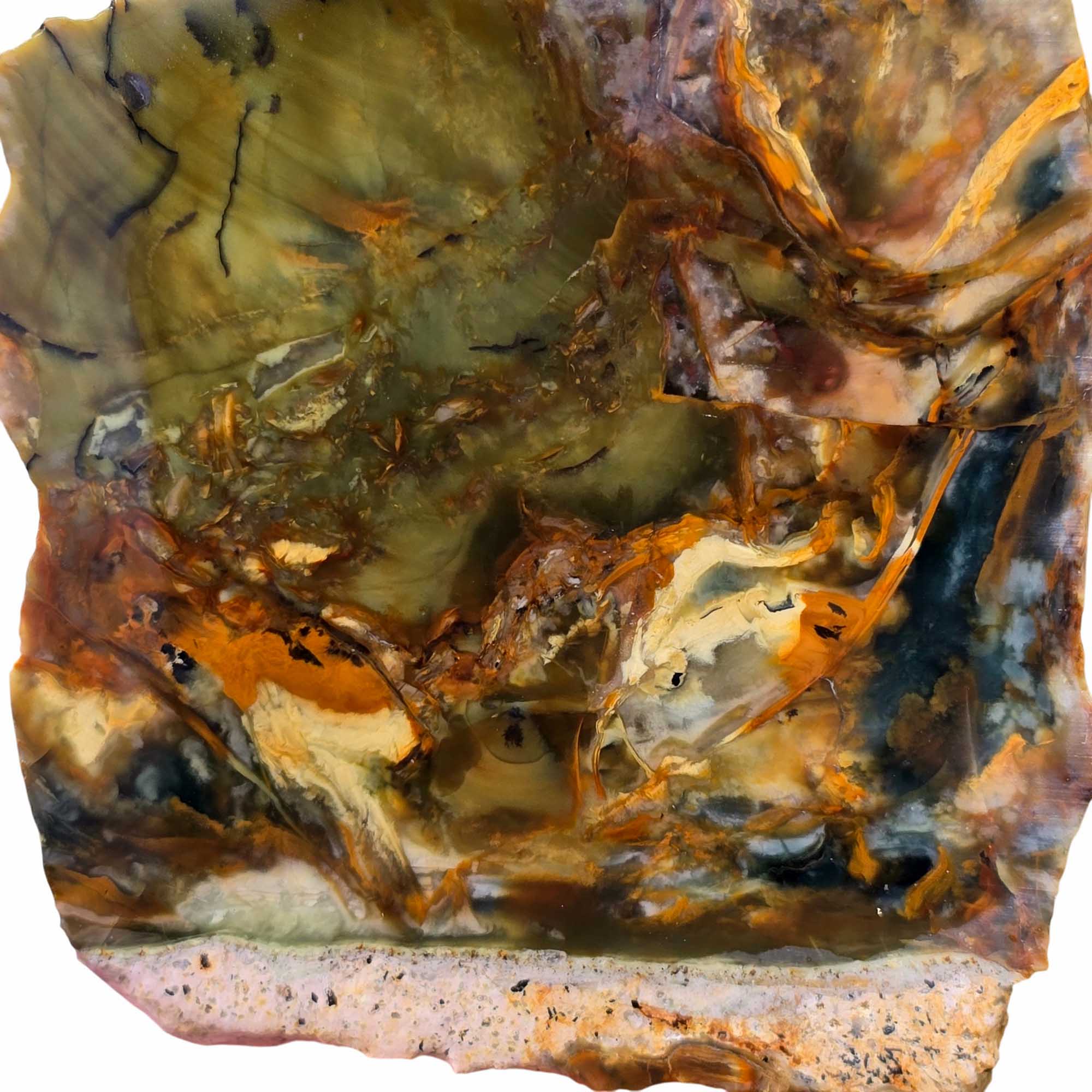 Morrisonite Jasper Slab - Green Butterscotch Blue Mix - Oregon Classic