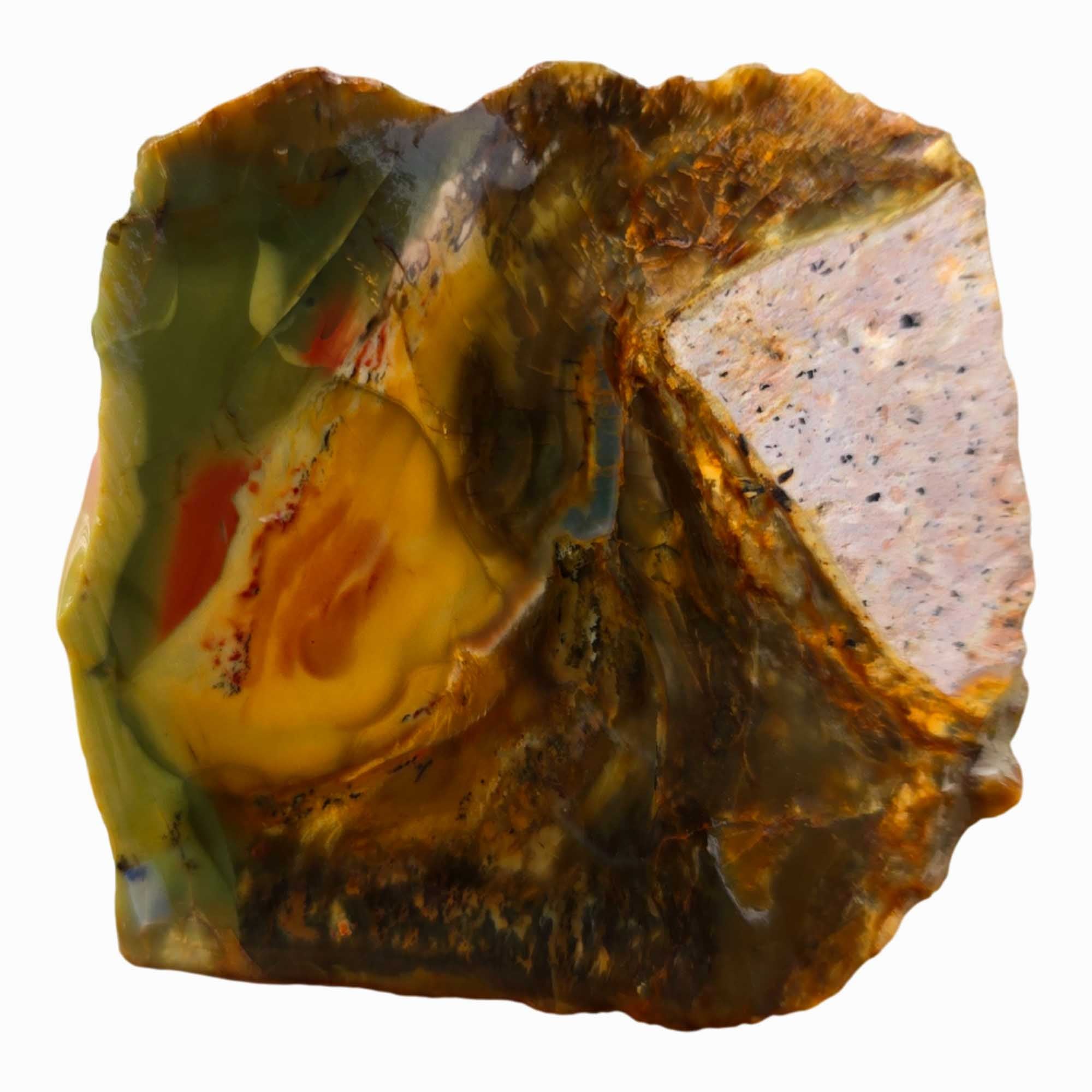Morrisonite Jasper Slab - Green Butterscotch Red Oregon Old Stock #3678-Photo2