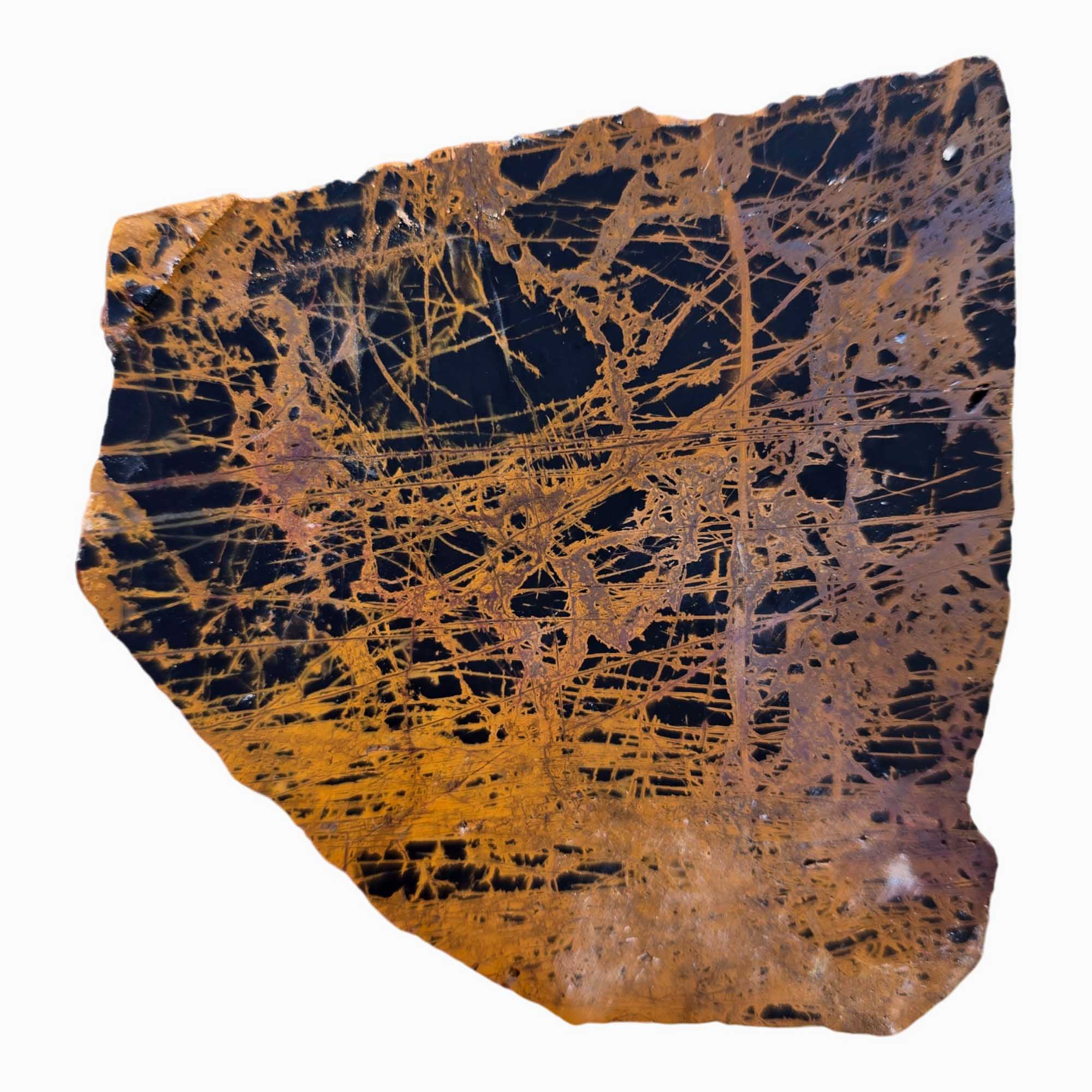 Pilbara Jasper Slab Dry - Jet Black Coffee Spiderweb Pattern Australian #3683-Photo4