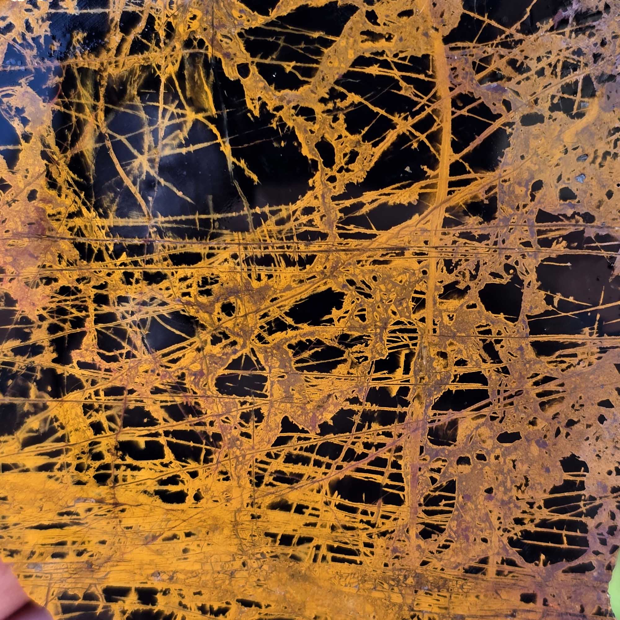 Pilbara Jasper Slab - Jet Black Coffee Spiderweb Pattern Australian #3683-Photo3