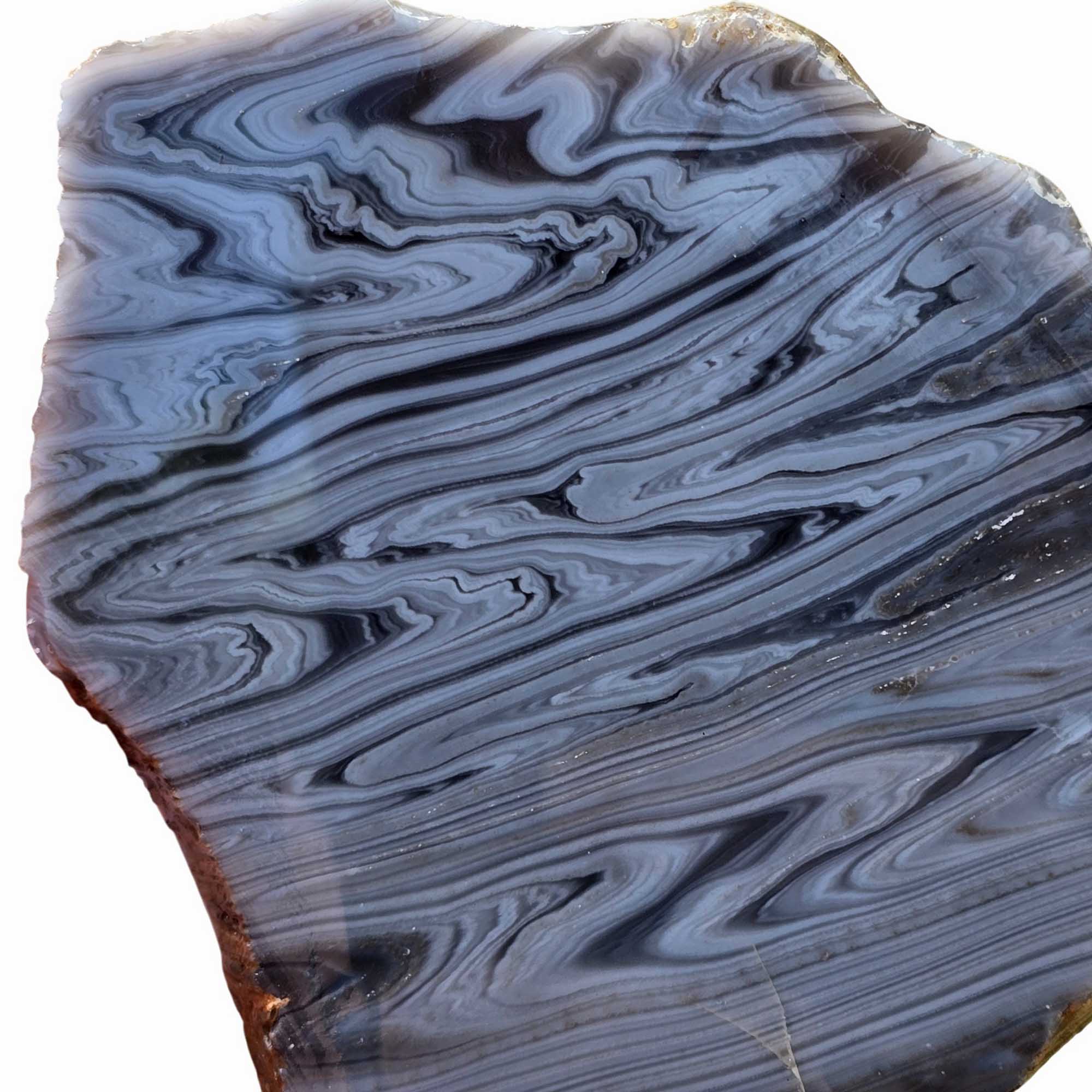 Damascus Obsidian Slab – Grey Zigzag Pattern Davis Creek! #3686-2