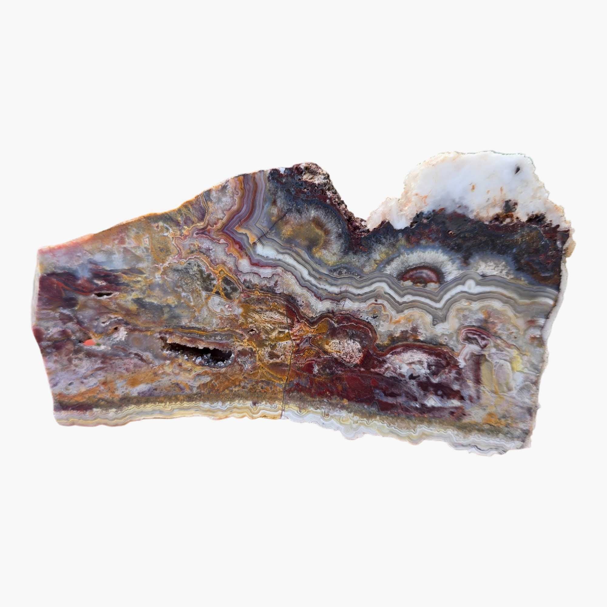 Crazy Lace Agate Slab Dry - Red Orange Yin Yang Pattern Druzy #3687-Photo6