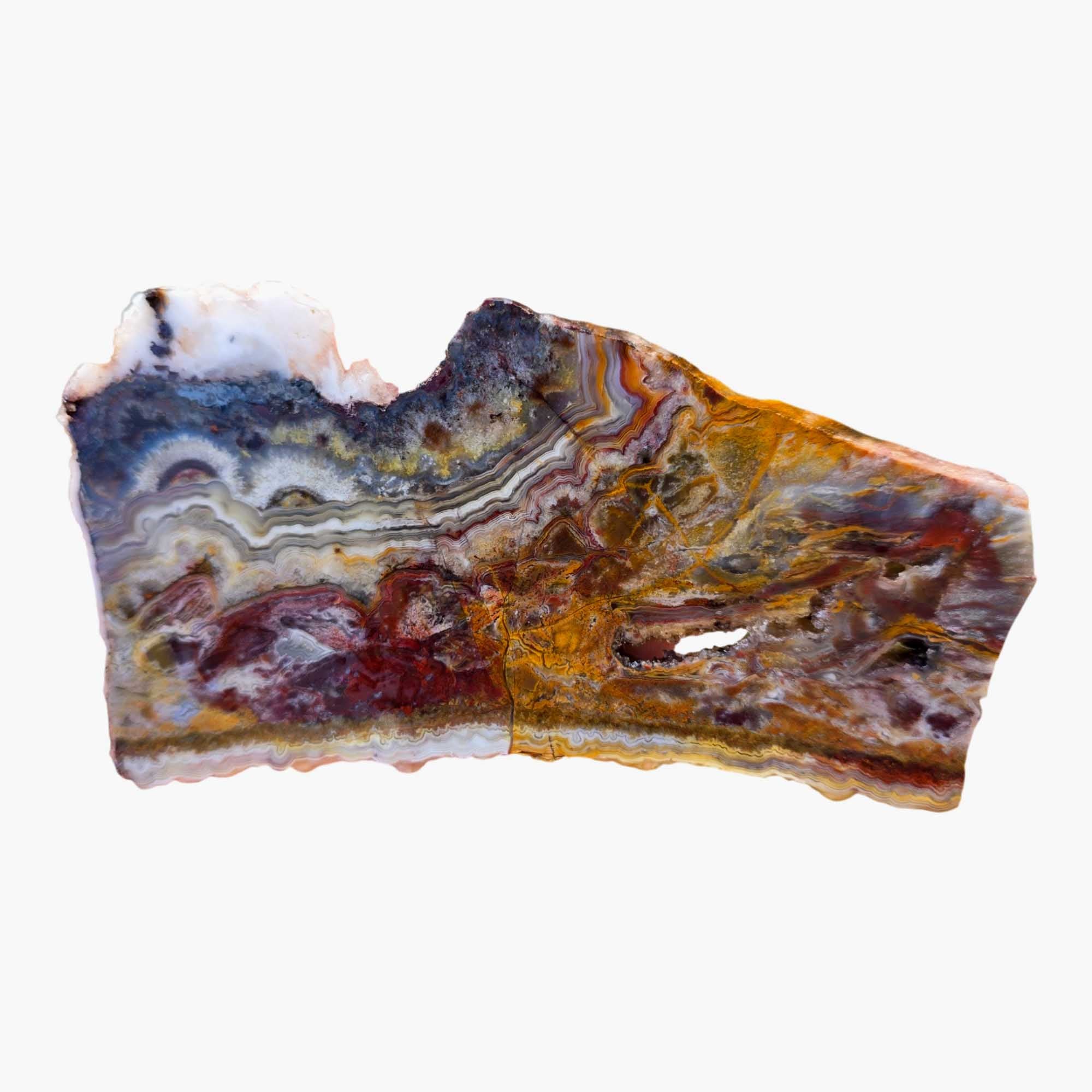 Crazy Lace Agate Slab - Red Orange Yin Yang Pattern Druzy #3687-Photo4