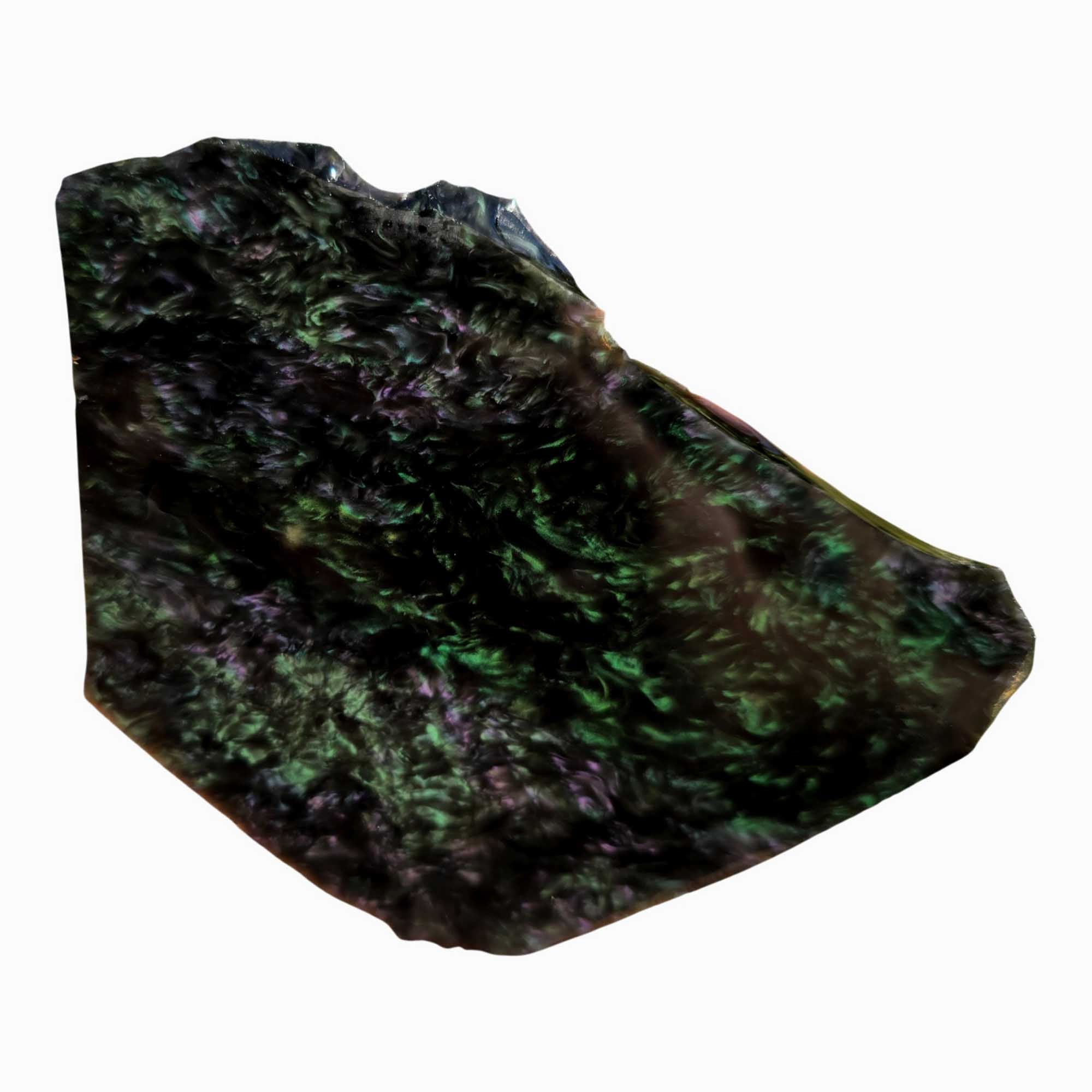 Mexican Velvet Obsidian Slab – Green Purple Shimmer Royal Peacock! #3691-Photo8