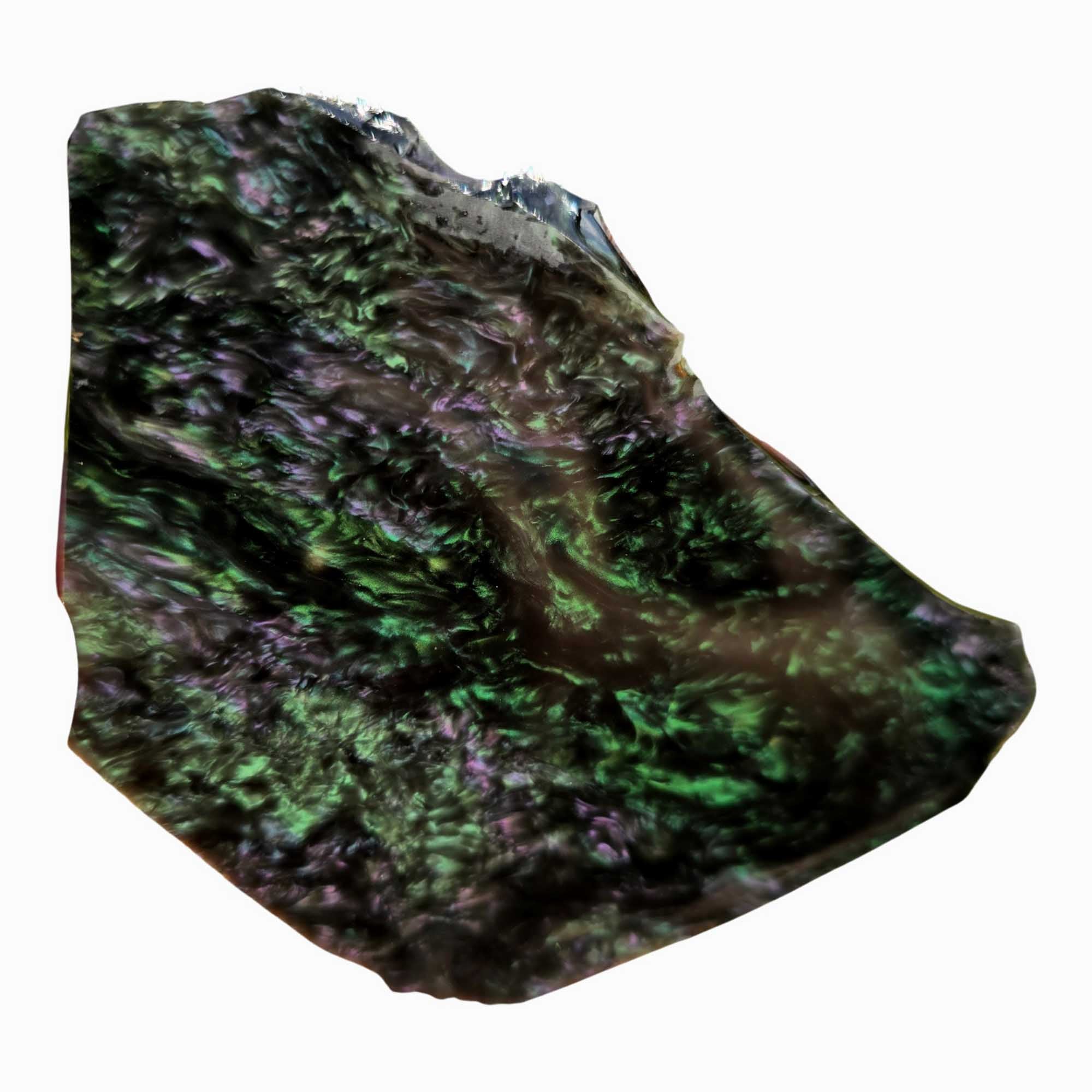 Mexican Velvet Obsidian Slab Dry – Green Purple Shimmer Royal Peacock! #3691-Photo9