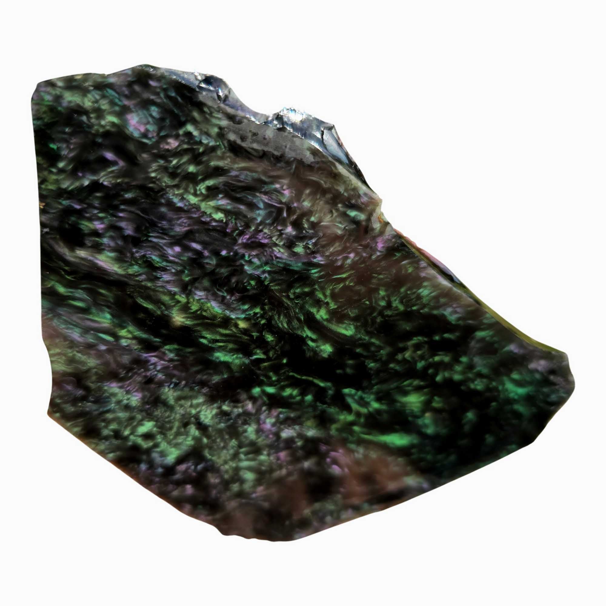 Mexican Velvet Obsidian Slab – Green Purple Shimmer Royal Peacock! #3691-Photo4