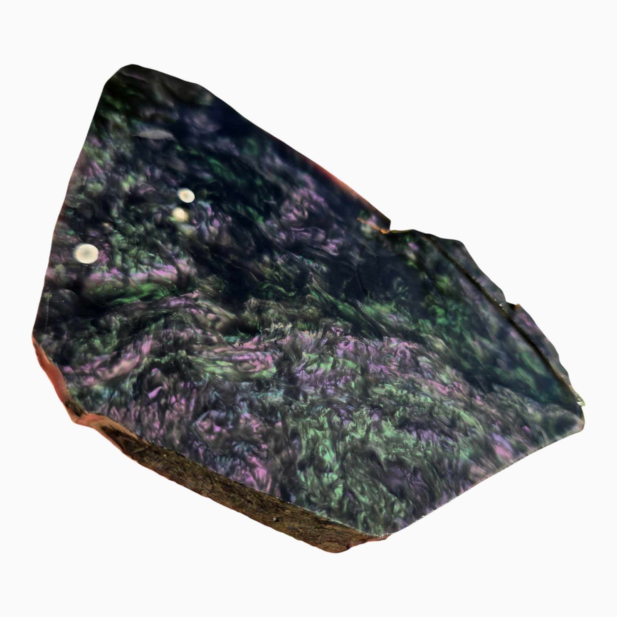 Mexican Velvet Obsidian Slab – Green Purple Shimmer Royal Peacock! #3691-Photo3