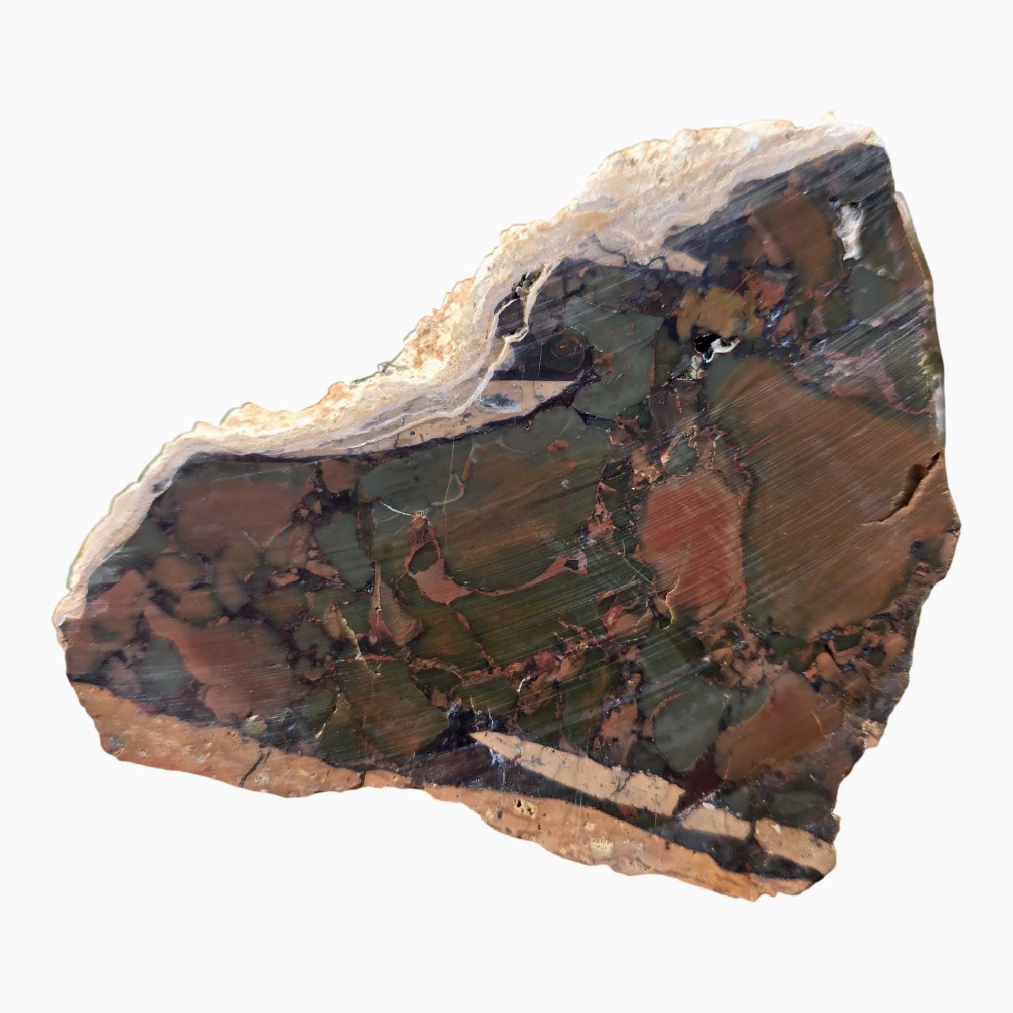 Whisky Creek Jasper Slab Dry - Green Brecciated Red Islands Pattern #3696-Photo8