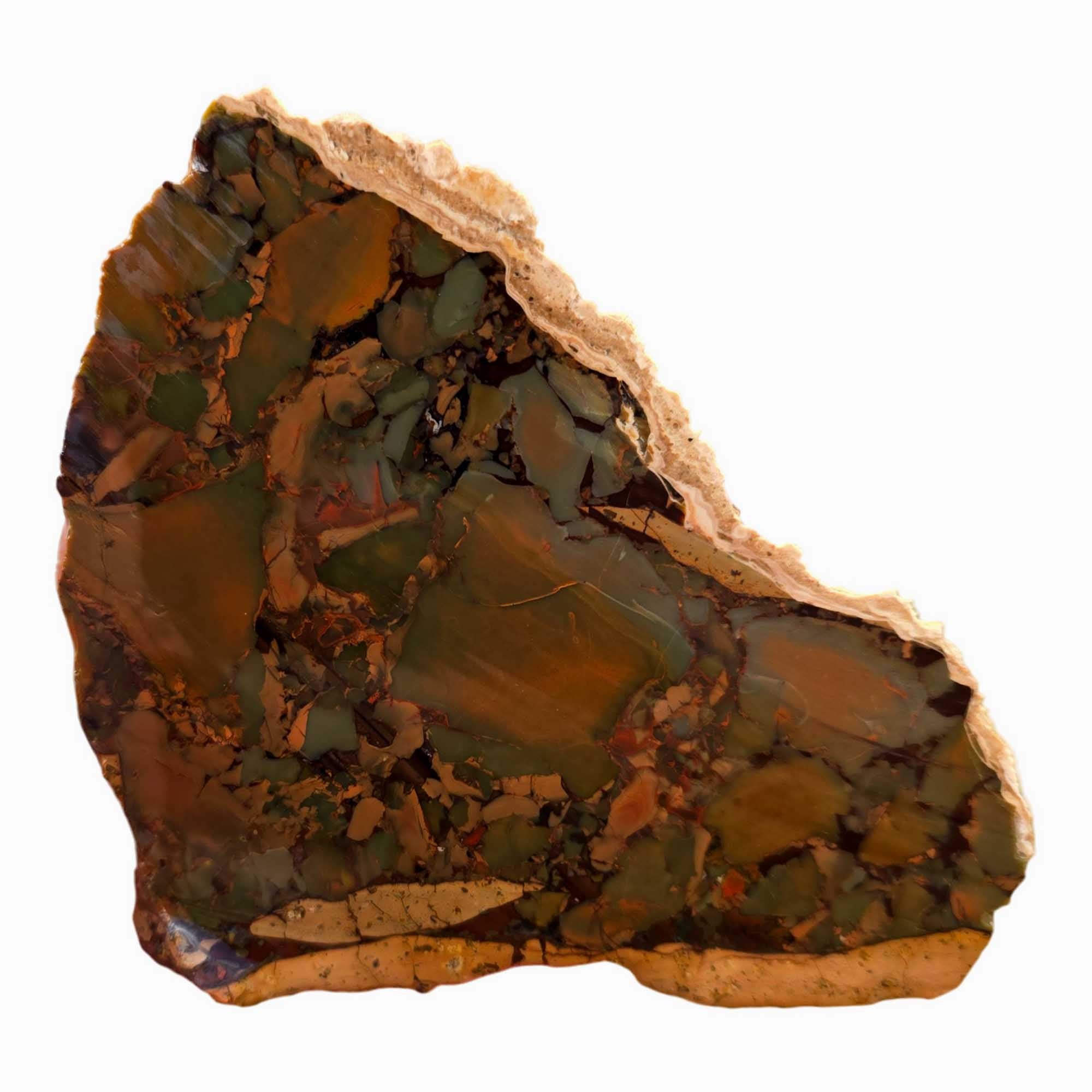 Whisky Creek Jasper Slab - Green Brecciated Red Islands Pattern #3696-Photo4