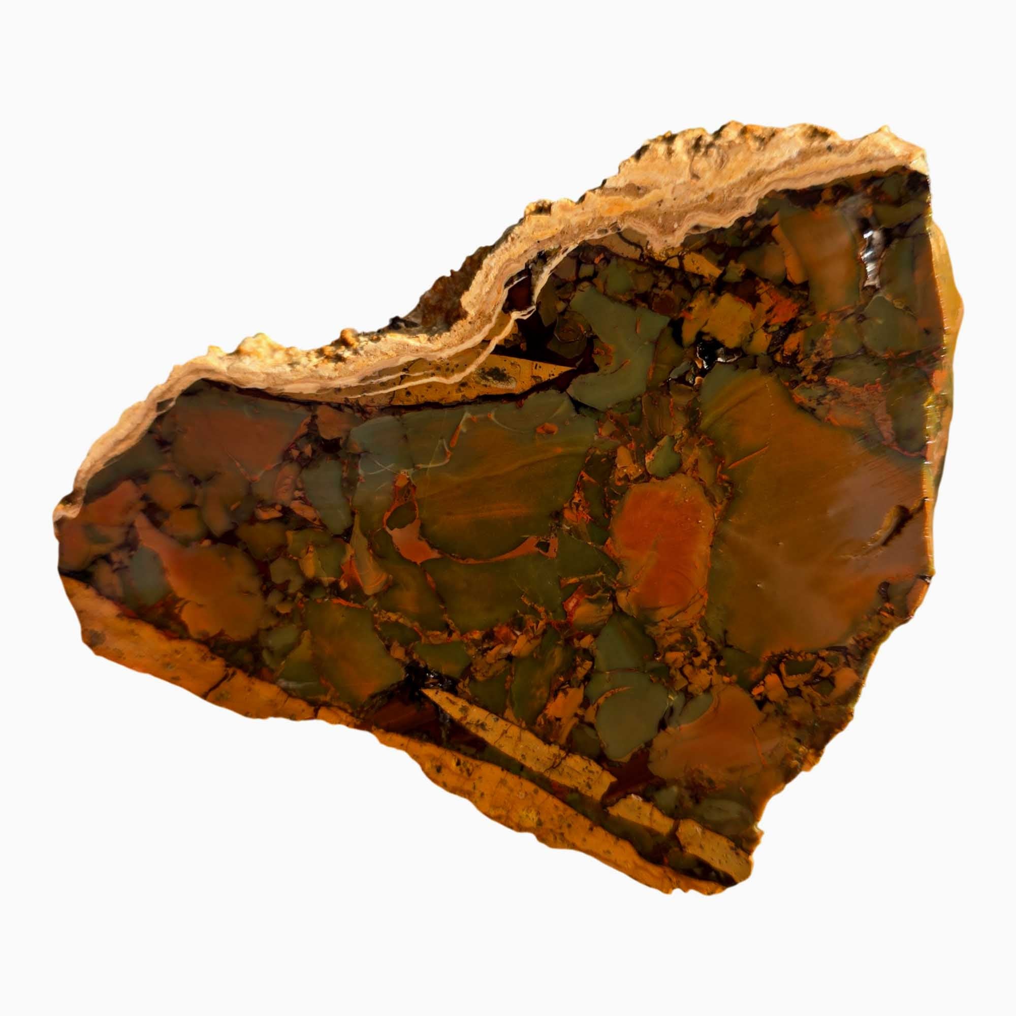 Whisky Creek Jasper Slab - Green Brecciated Red Islands Pattern #3696-Photo5