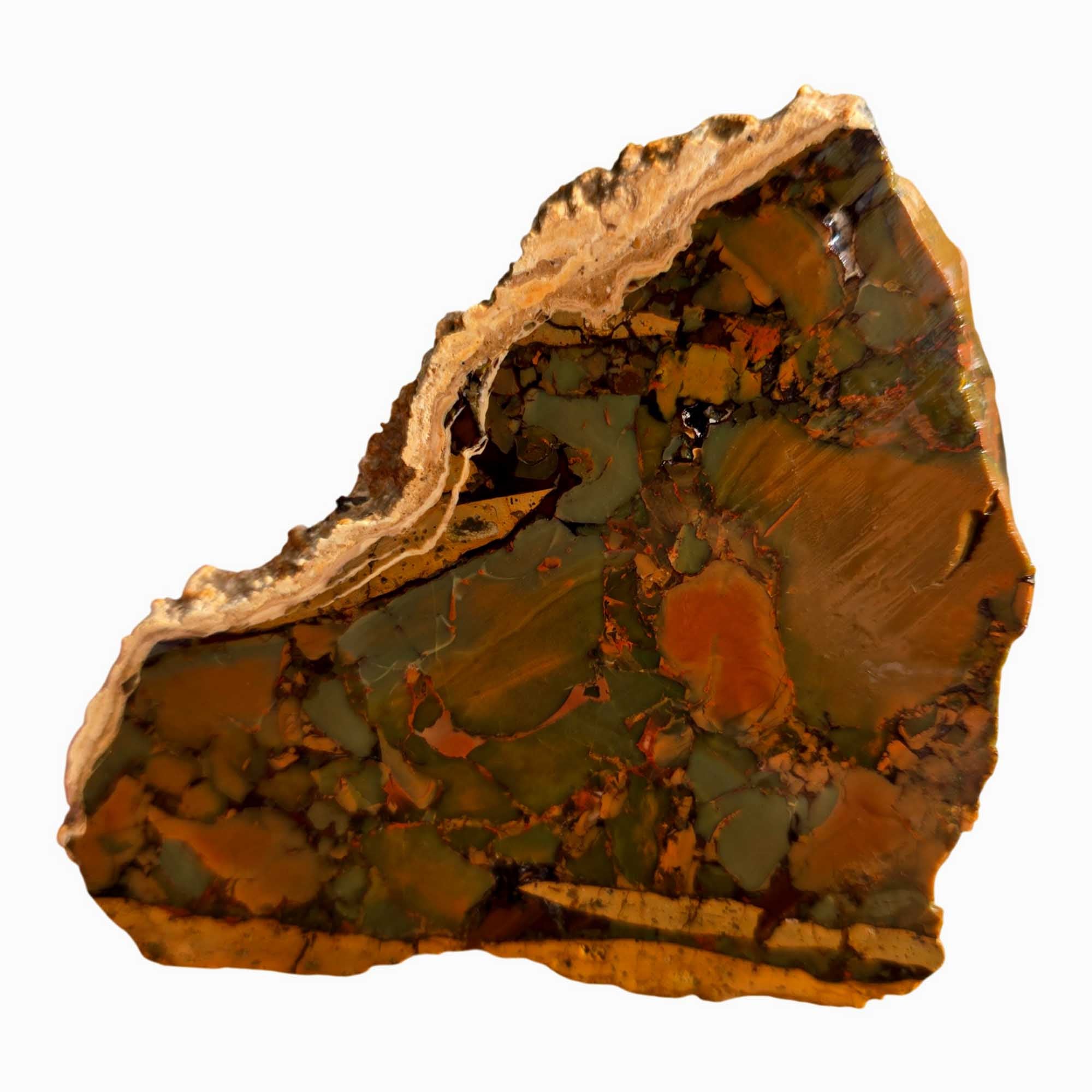 Whisky Creek Jasper Slab - Green Brecciated Red Islands Pattern #3696-Photo6