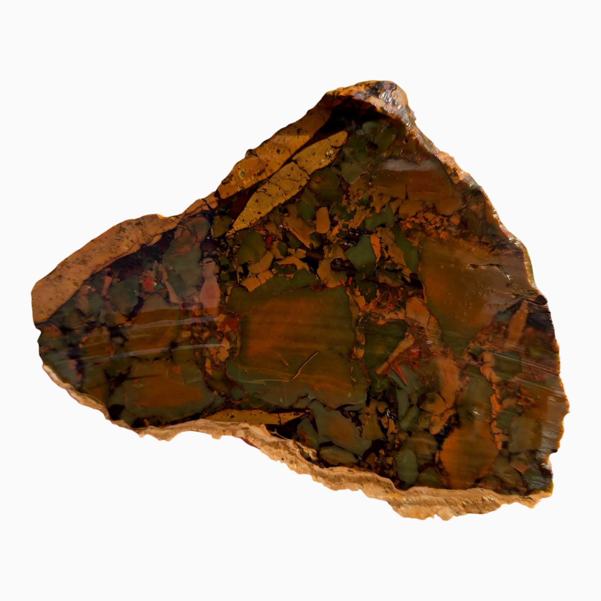 Whisky Creek Jasper Slab - Green Brecciated Red Islands Pattern #3696-Photo7