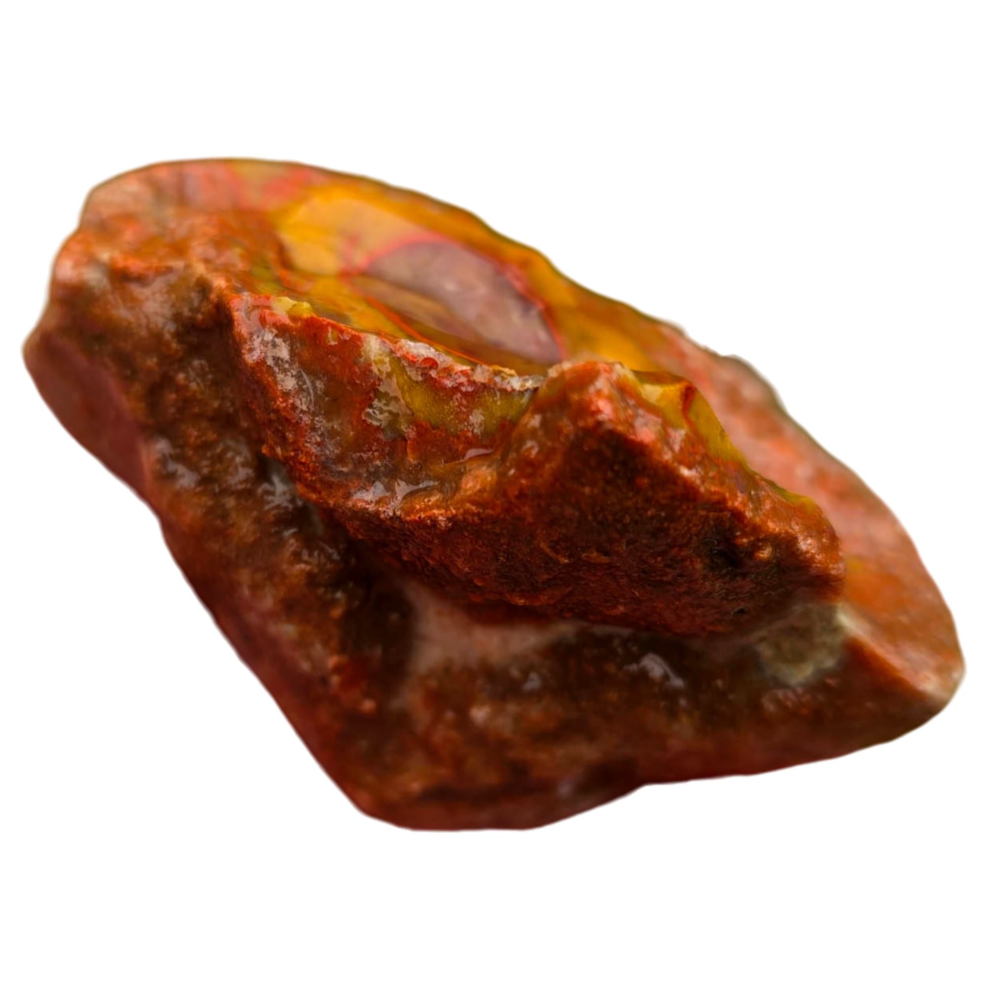 Alabama Paint Agate Rough - Bright Red Orbicular Nodule Specimen #R933-3