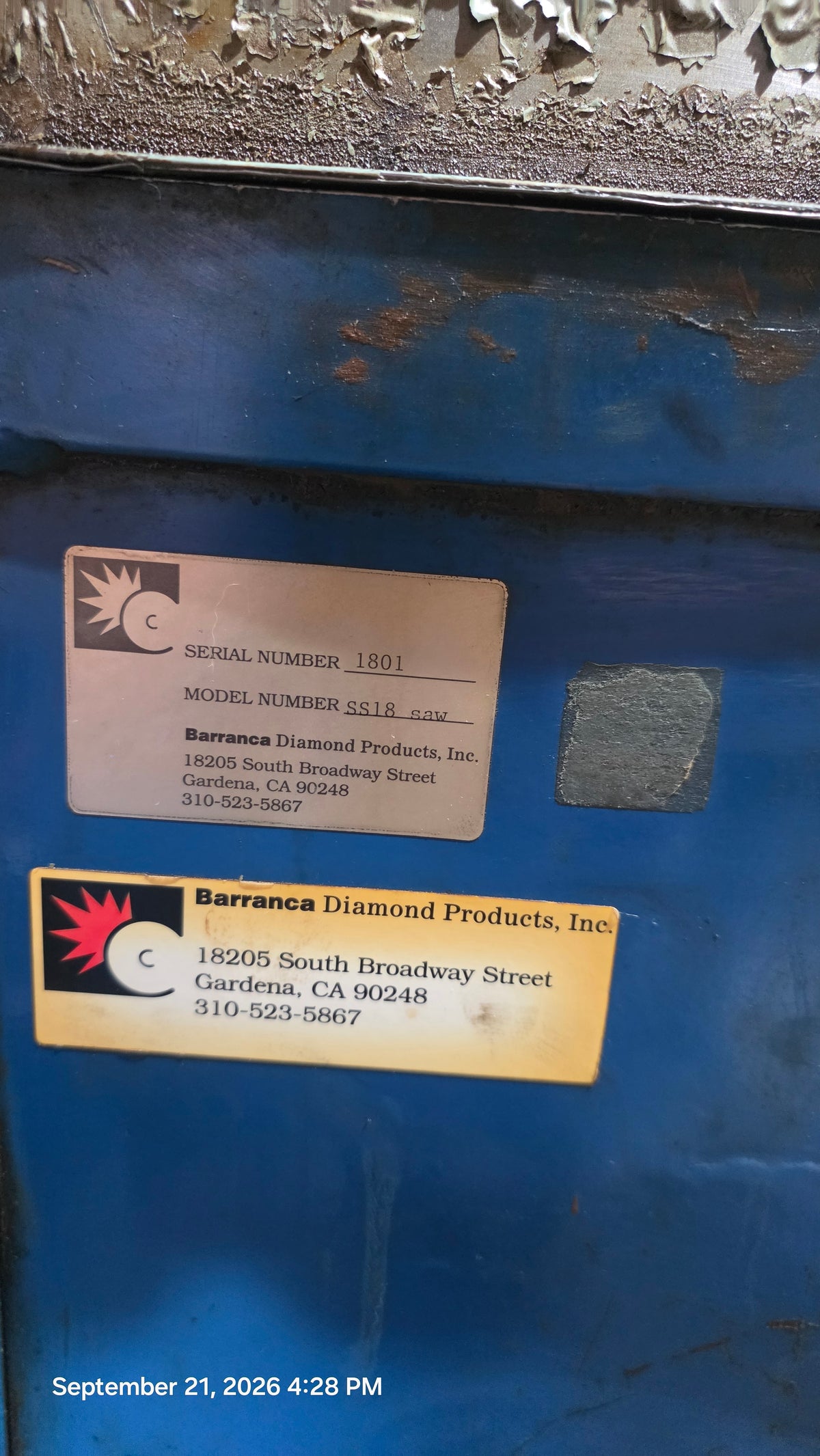 Used Barranca Diamond 18" Lapidary Stone Saw - Rock Saw