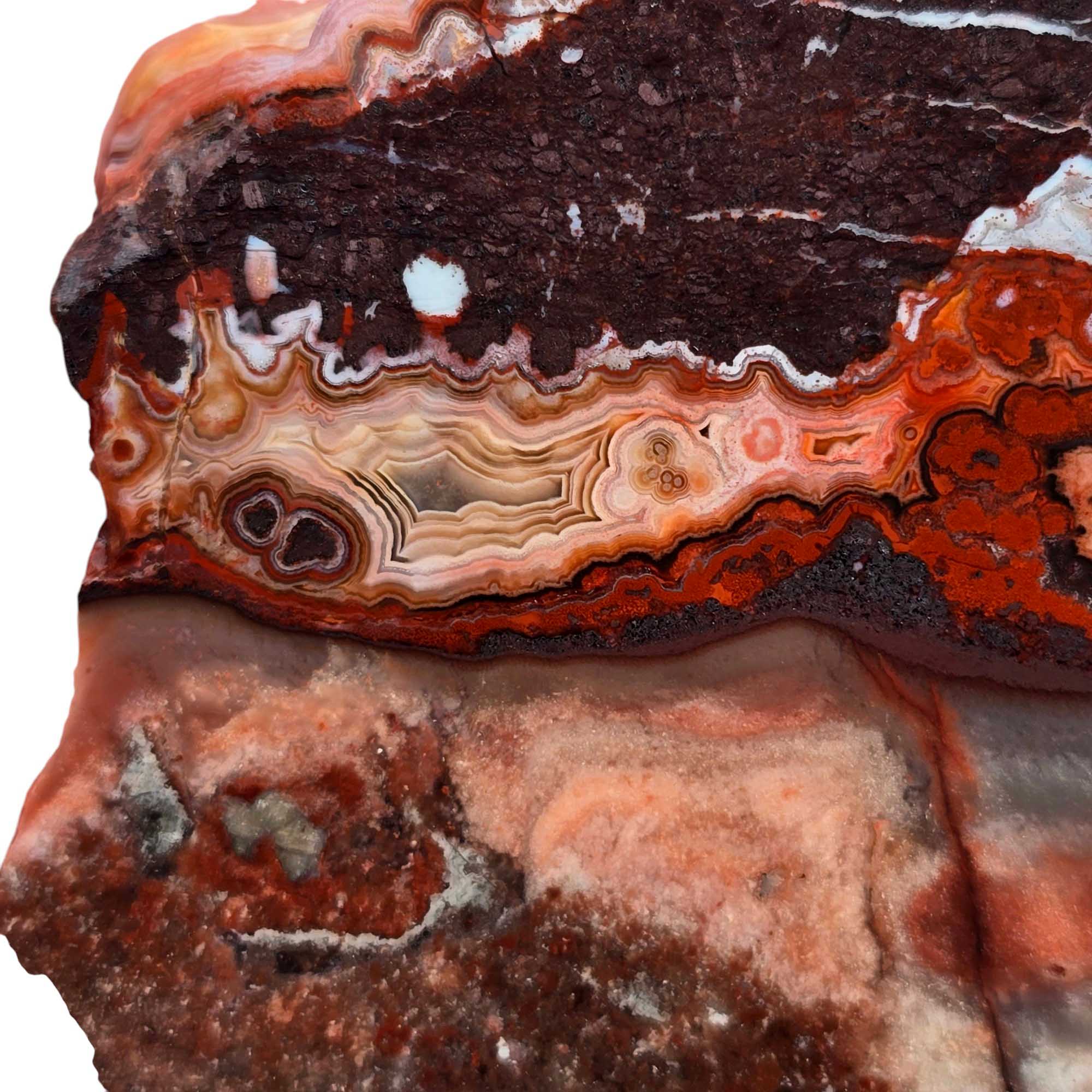 Crazy Lace Agate Slab – Deep Laguna Red Banded Agate from Mexico