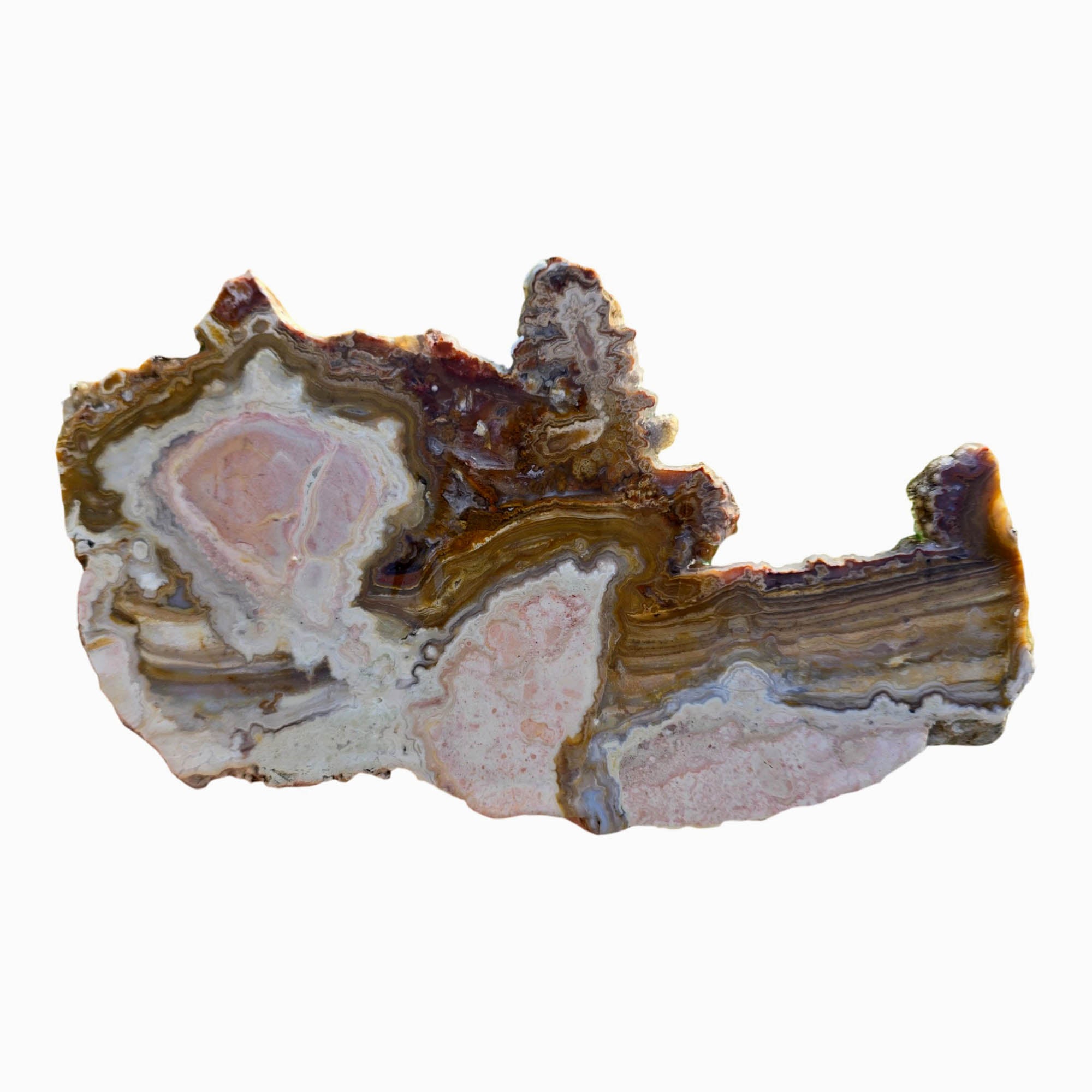 Lysite Agate Slab – Pink Stalactite Pattern Wyoming Blizzard Stone #3701-Photo3