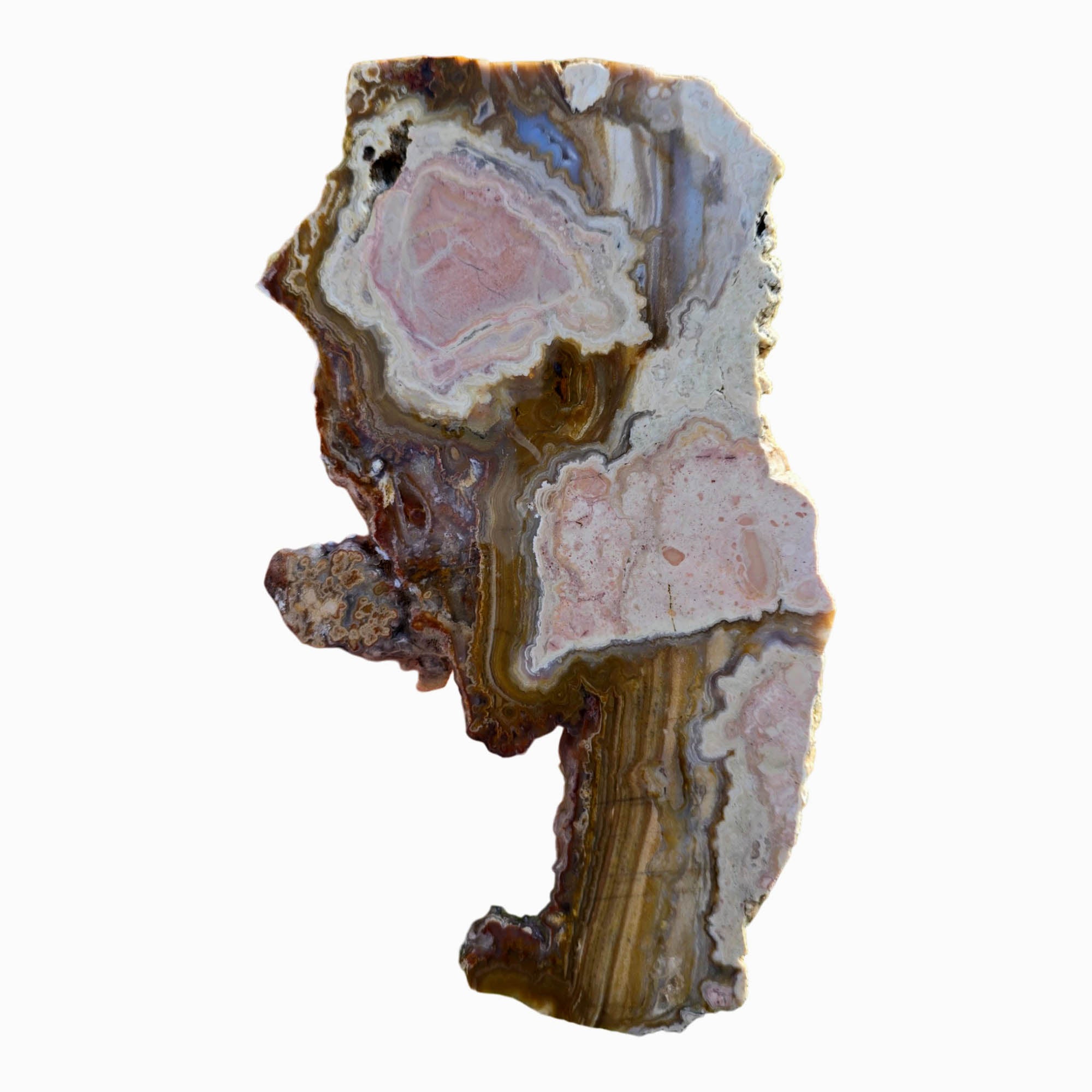 Lysite Agate Slab – Pink Stalactite Pattern Wyoming Blizzard Stone #3701-Photo6