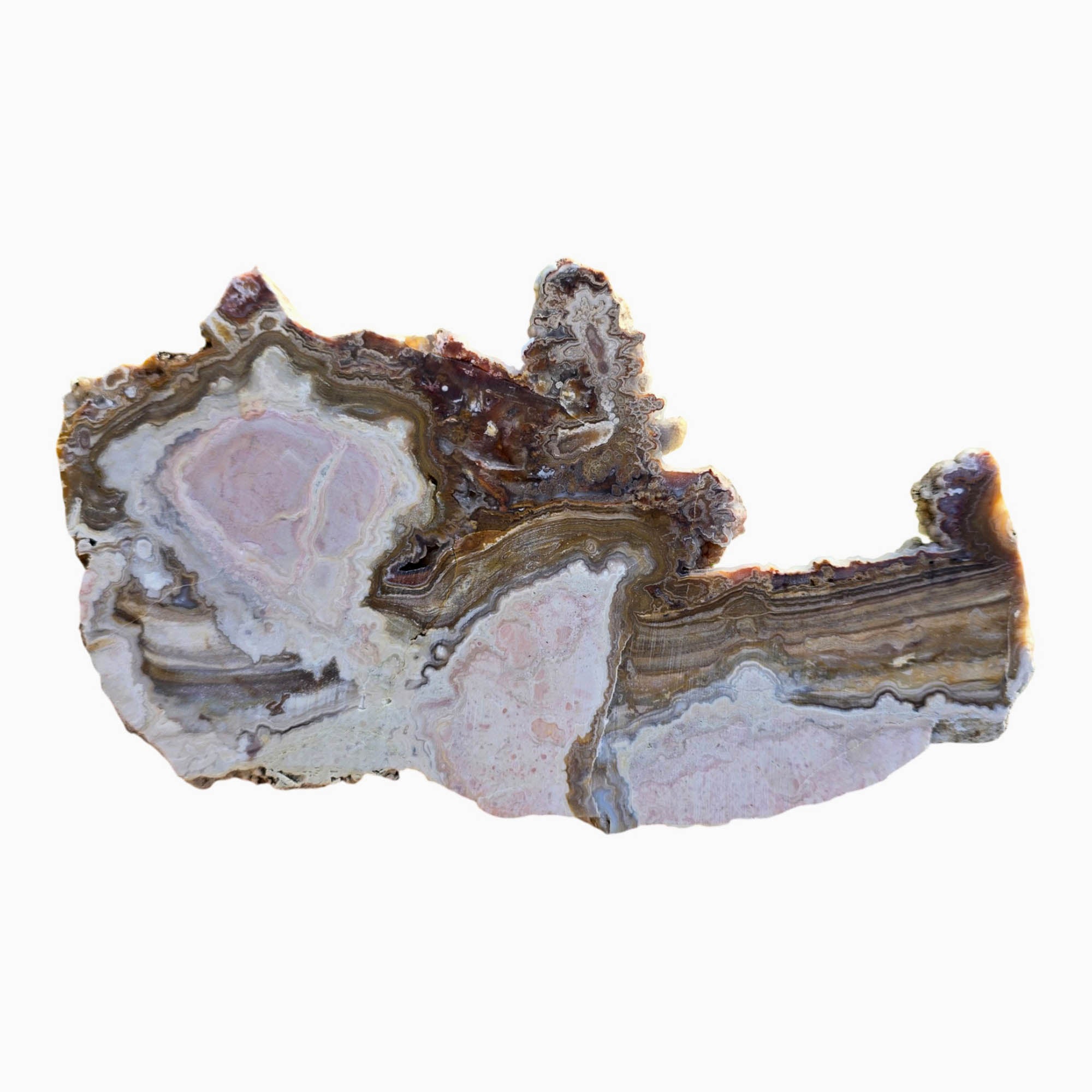 Lysite Agate Slab Dry – Pink Stalactite Pattern Wyoming Blizzard Stone #3701-Photo7