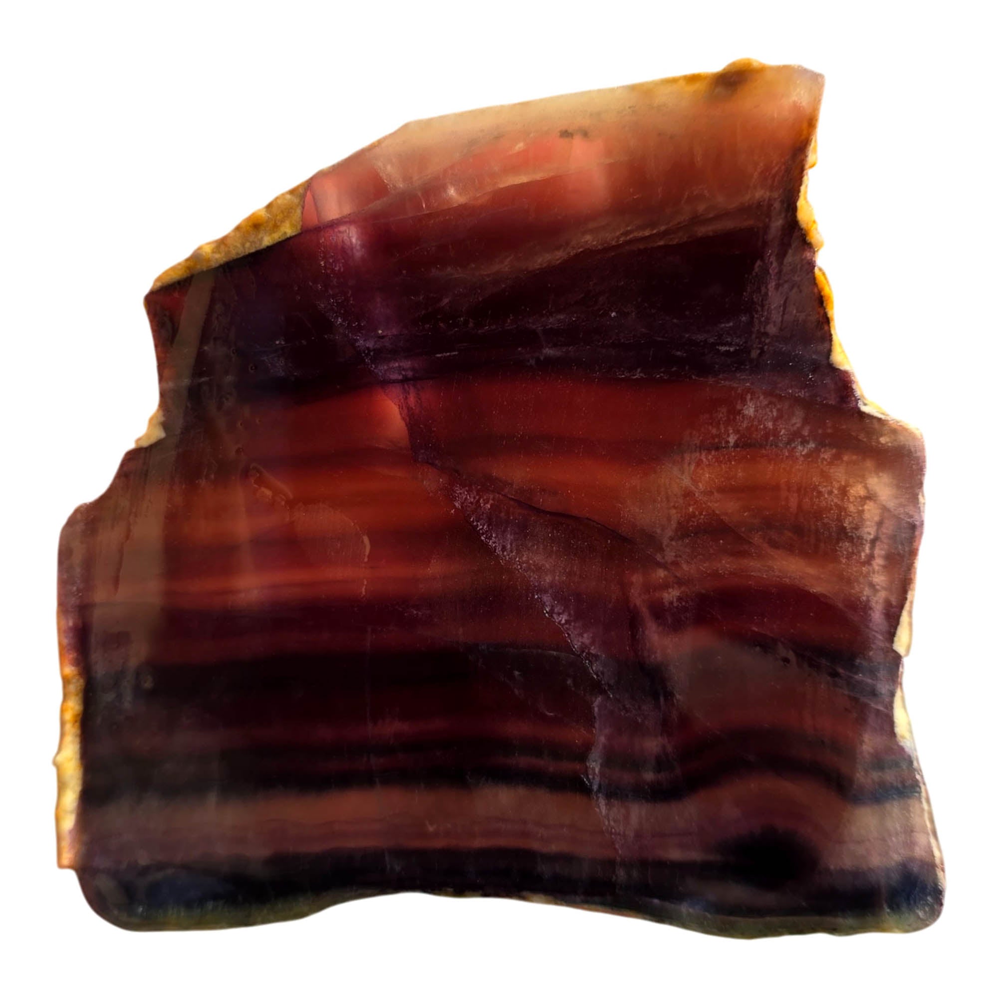 Chinese Rainbow Fluorite Slab - Blue Purple Green - Multi-Layer