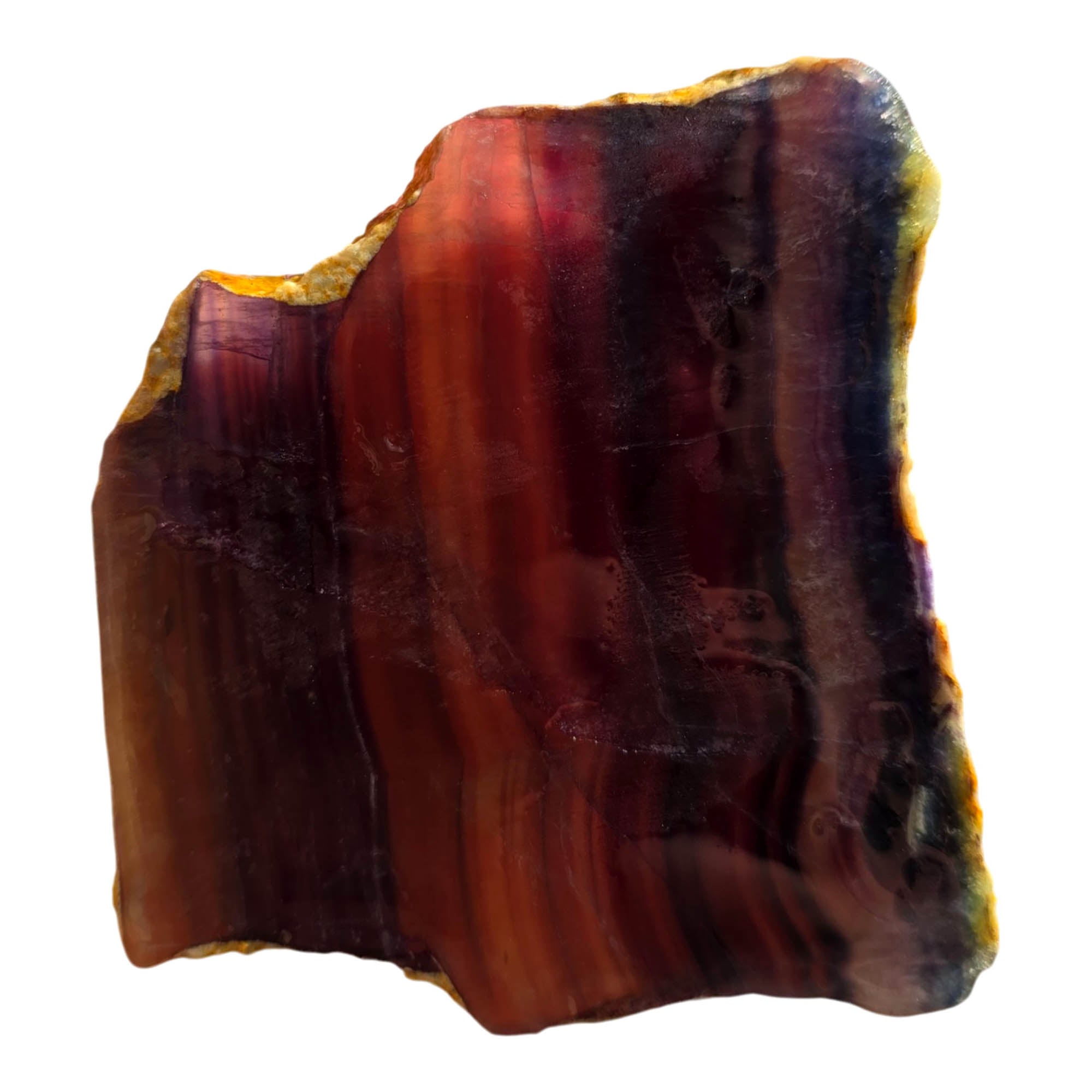 Chinese Rainbow Fluorite Slab - Blue Purple Green - Multi-Layer