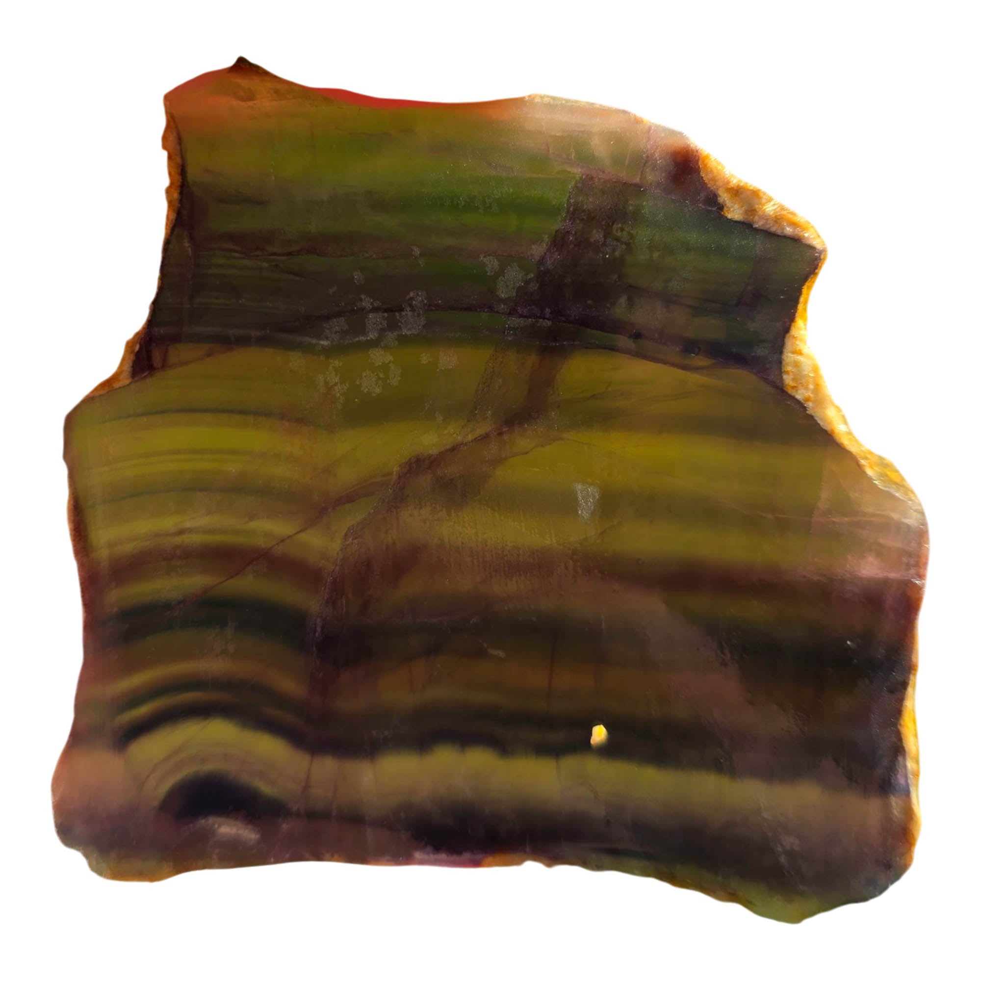 Chinese Rainbow Fluorite Slab - Blue Purple Green - Multi-Layer