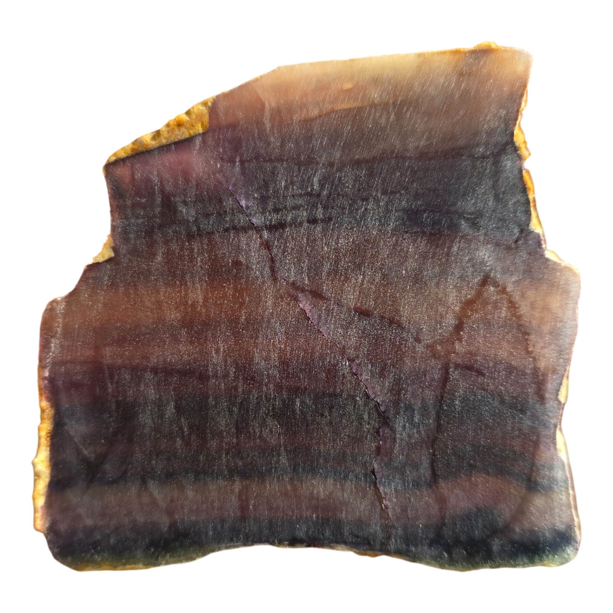 Chinese Rainbow Fluorite Slab - Blue Purple Green - Multi-Layer