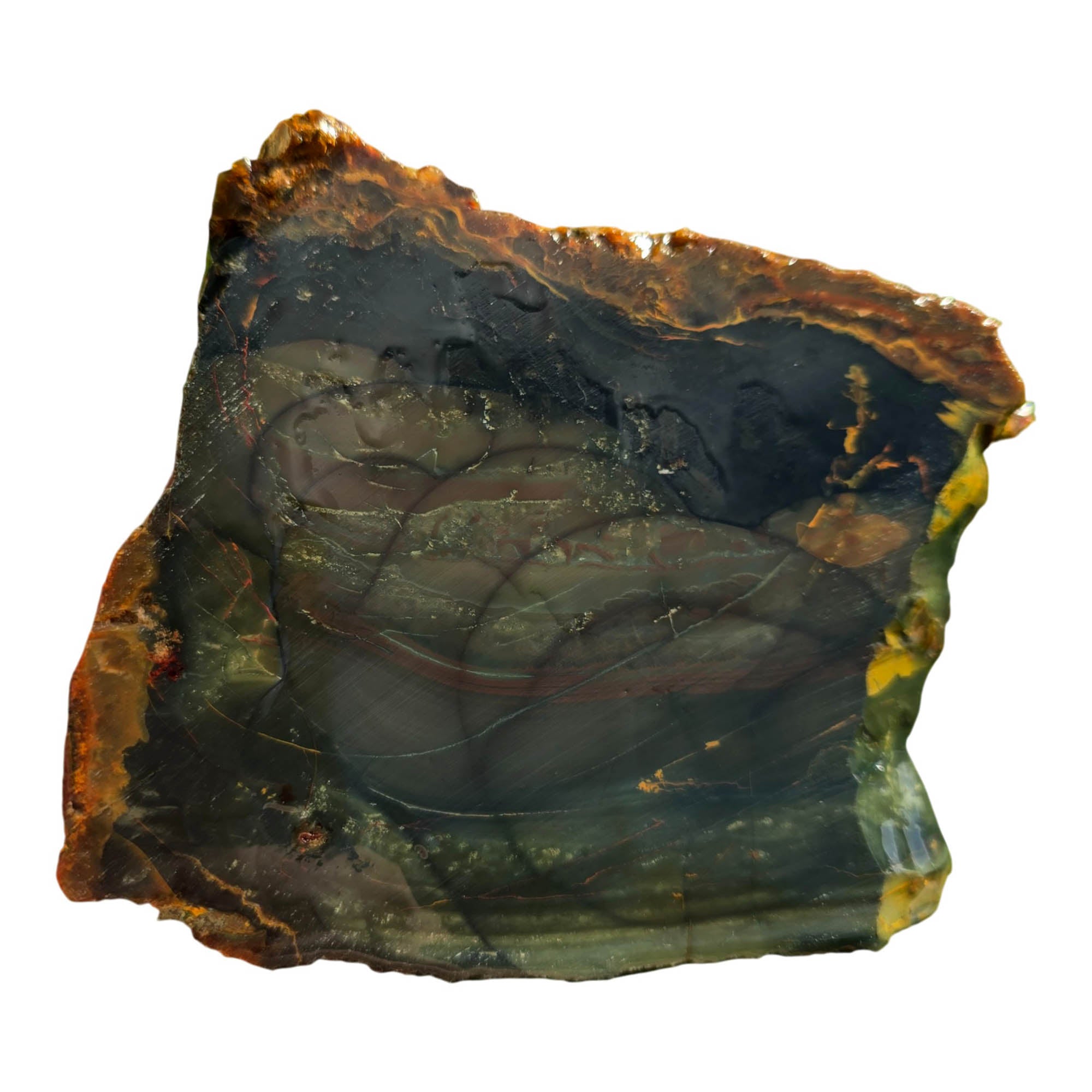 Blue Mountain Jasper Slab - Six Layered Orbs - Deep Blue Sky