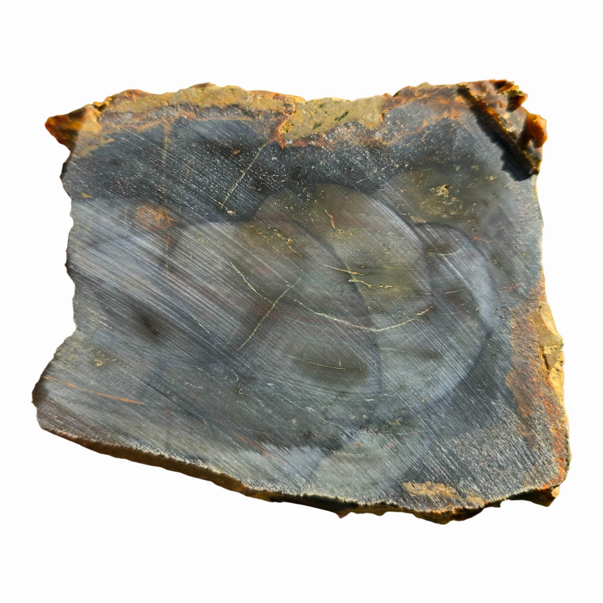 Blue Mountain Jasper Slab - Six Layered Orbs - Deep Blue Sky