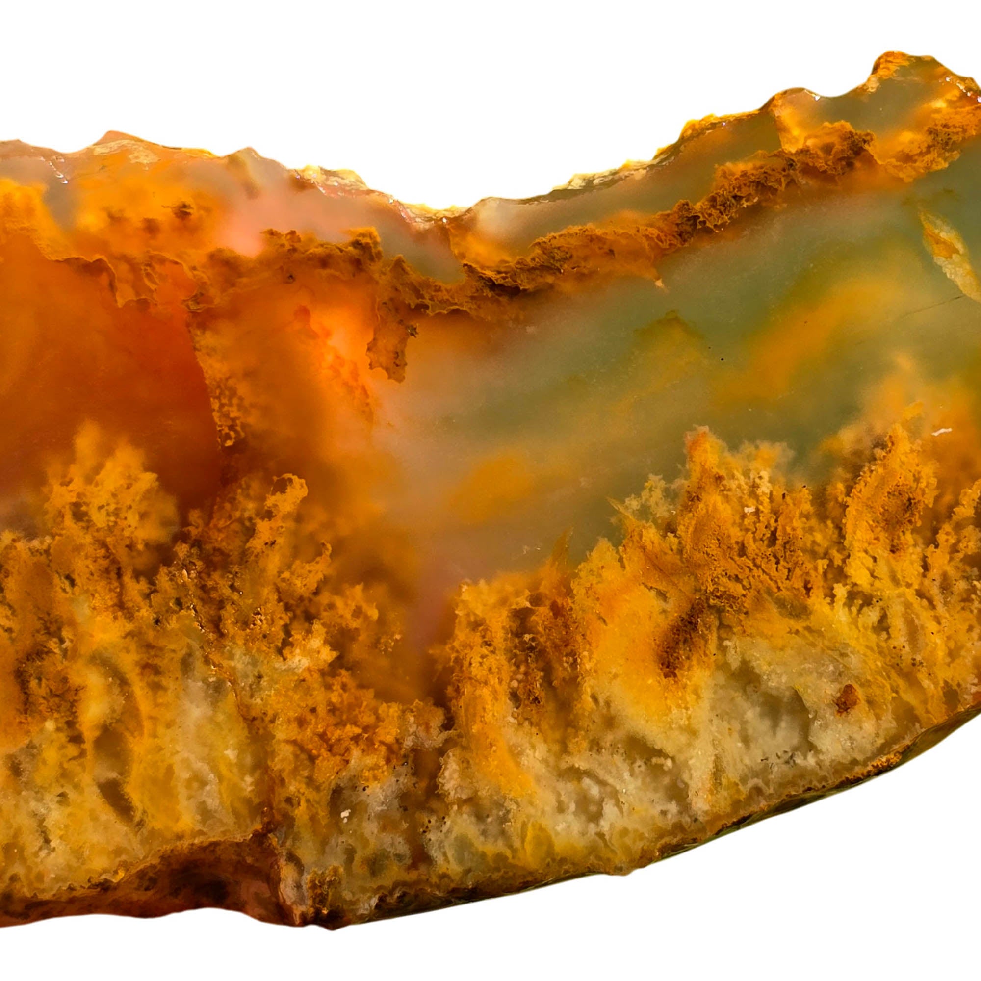 Regency Rose Plume Agate Slab - Spiky Red Plume - Wildfire Flame