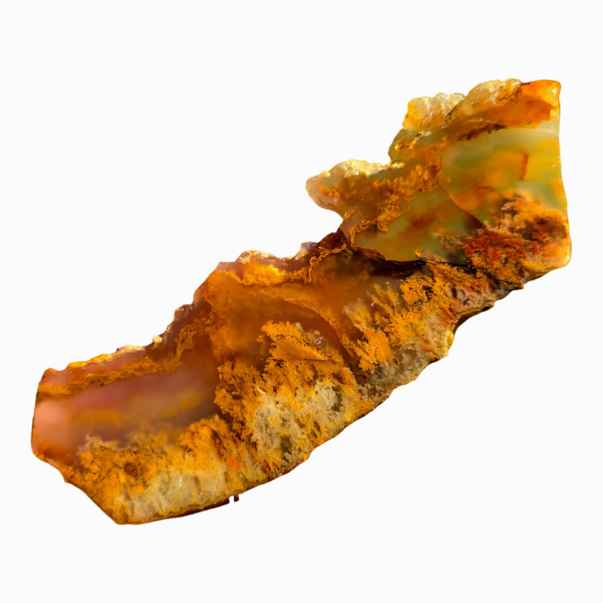 Regency Rose Plume Agate Slab - Spiky Red Plume - Wildfire Flame
